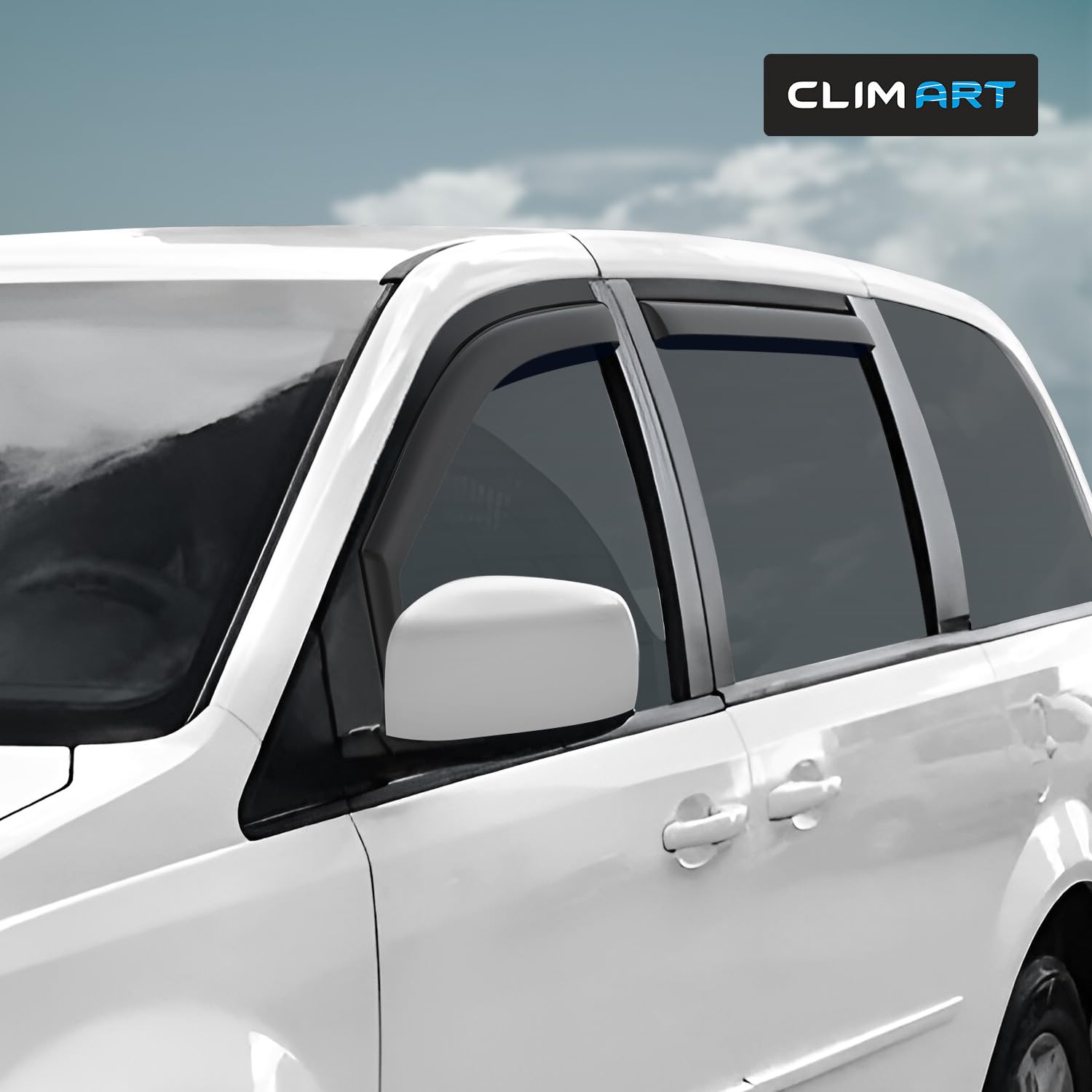 Clim Art In-Channel Incredibly Durable Rain Guards For Dodge Grand Caravan 2008-2020, Original Window Deflectors, Vent Window Vi