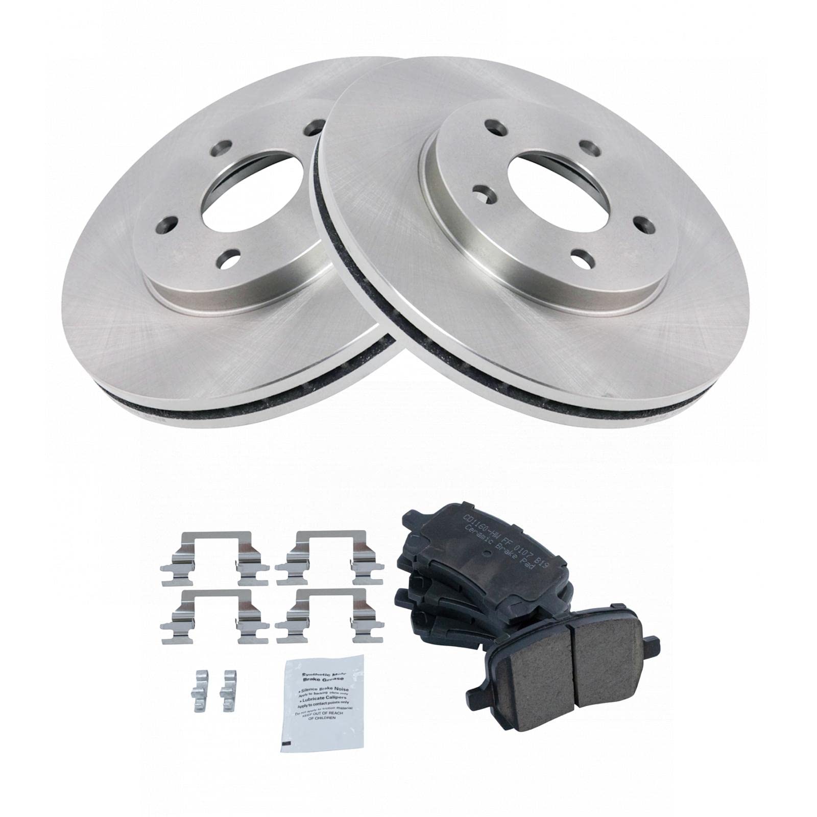 Trq Front Disc Brake Rotor & Posi Ceramic Disc Brake Pad Kit For Malibu J67