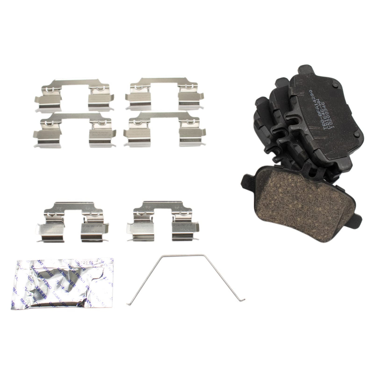 TRQ Rear Ceramic Brake Pad Set Compatible with Mercedes B250e CLA250 SLK300