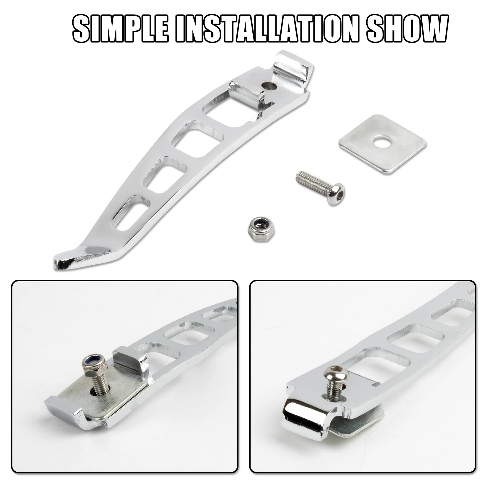 PSLER Kickstands Side Stand Assist Tool Accessories Motorcycle Jiffy Stand Extension Kit Foot Pedal Support for Dyna 1993-2017,