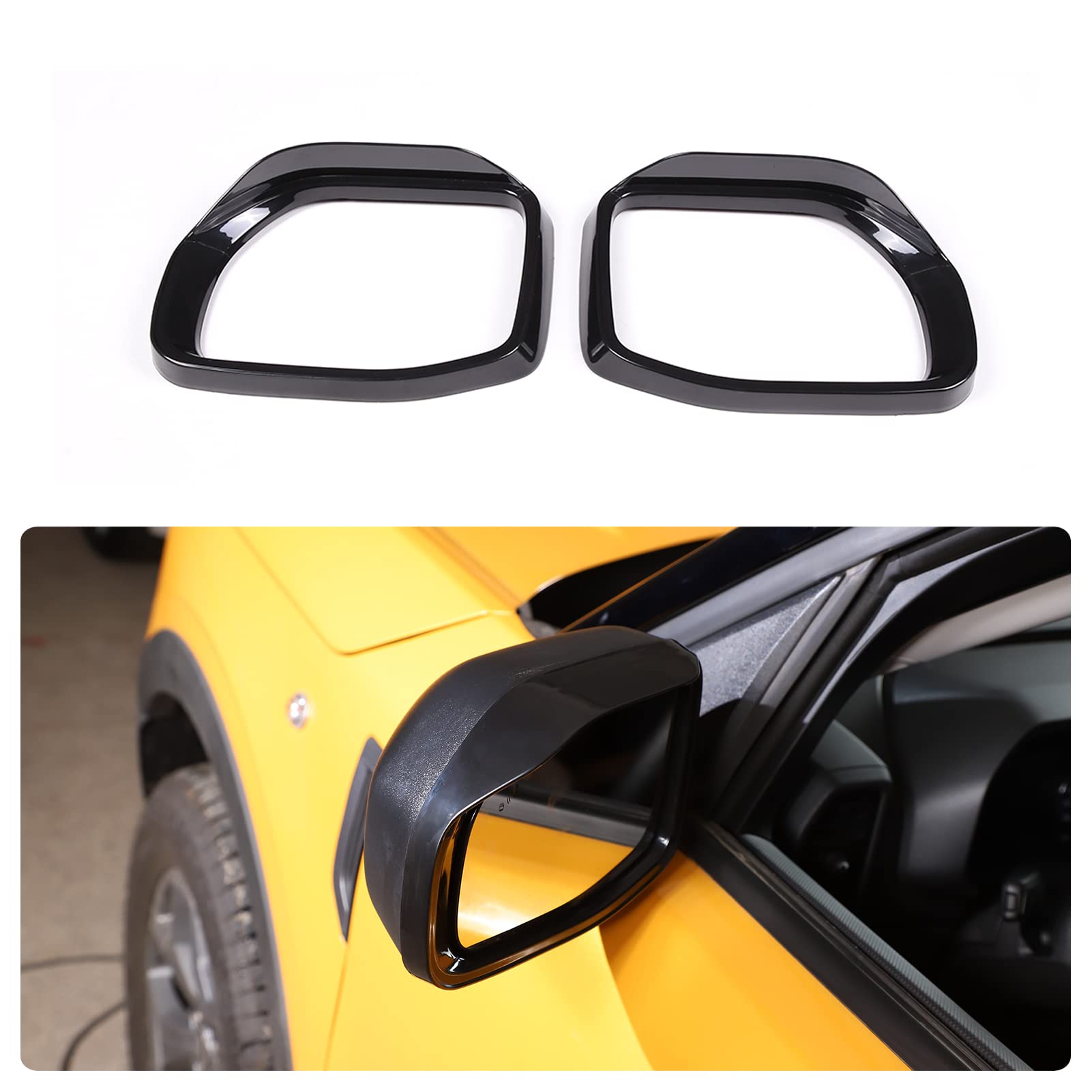 Car Door Sideview Mirror Rain Eyebrow Frame Decorative Trim Compatible With Ford Maverick 2022 2023 2024, Car Decoration Accessories 2Pcs (Black)