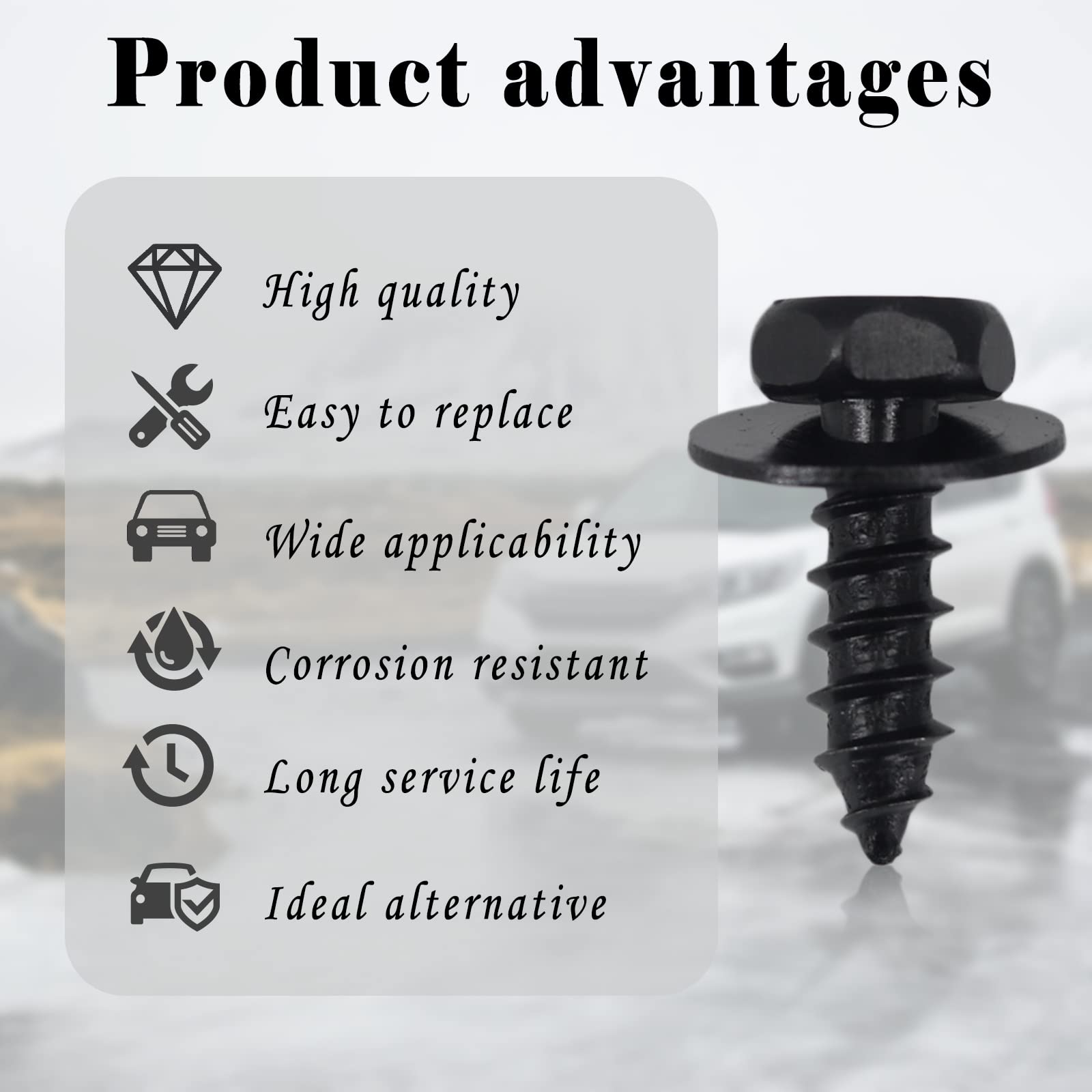 Gistilli 10pcs Front Fender Liner Bolts Bumper Cover Splash Shield Mud Guard Screws Compatible with Lexus Toyota Camry Corolla H