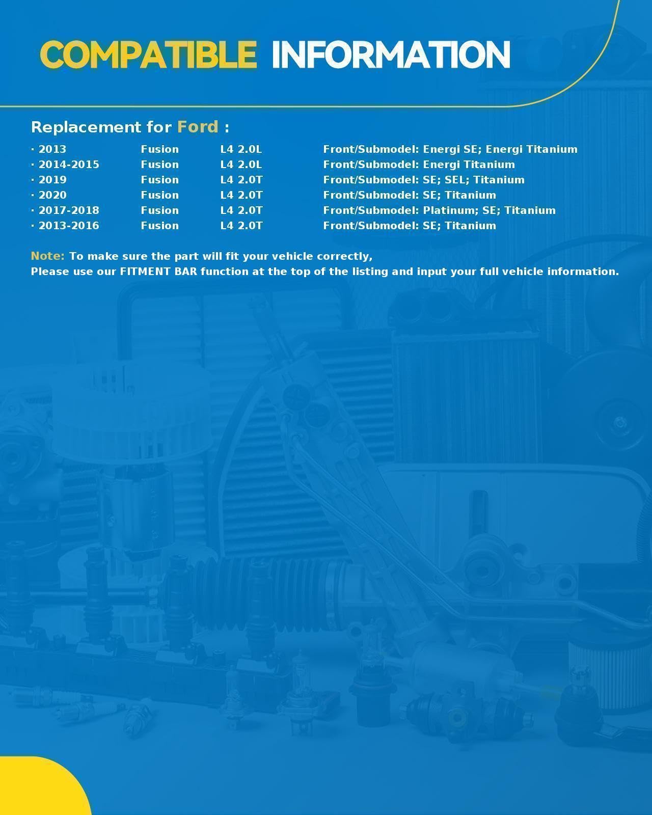 Philtop Front Complete Struts Shock Absorber For Fusion 2013-2020 2.0L, Quick Suspension 172638 * 2, Struts With Coil Spring Ass