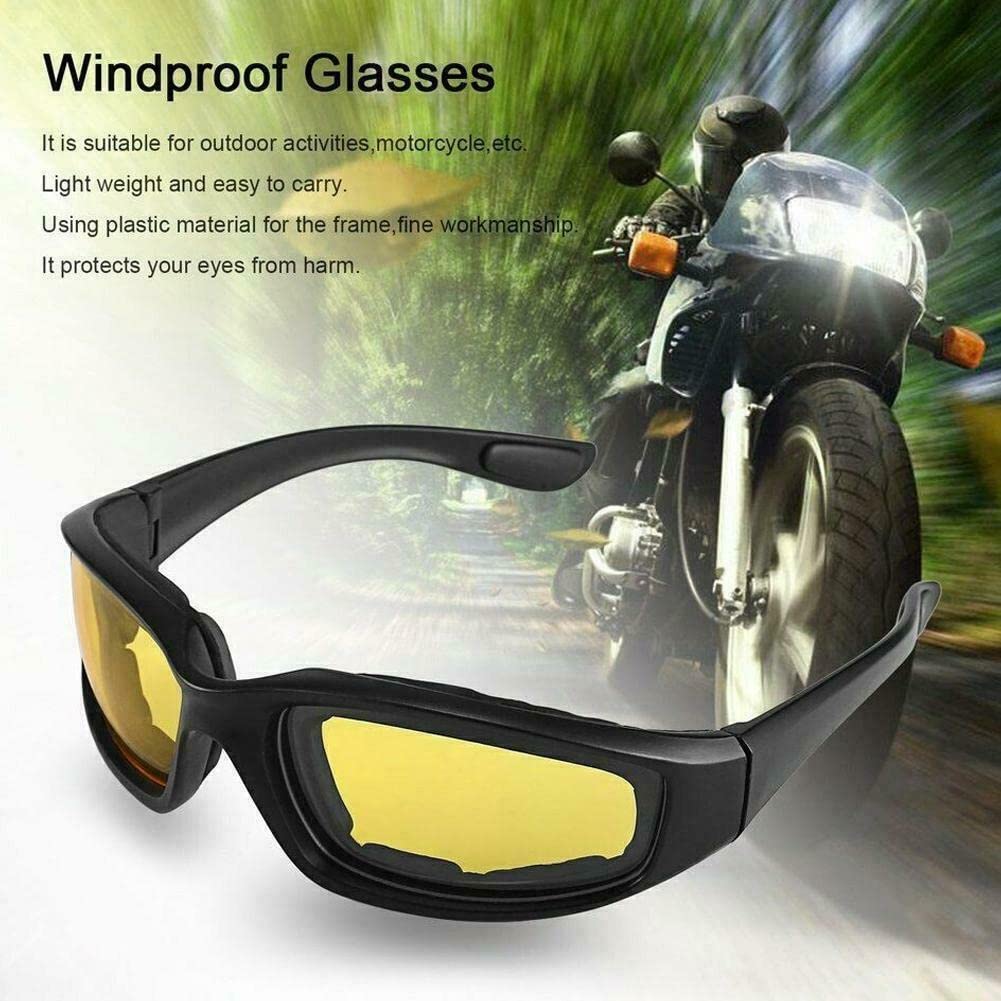 Day and Night Driving Motorcycle Riding Glasses Foam Padded Eyeglass Motocross Goggles UV Protection Windproof Dustproof Motorcy