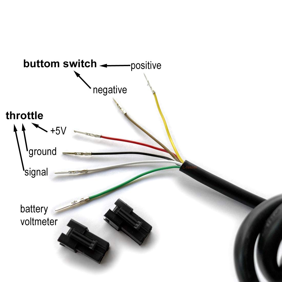 L-Faster 24V/36V/48V Bike Thumb Throttle Wuxing E-Bike Throttle Scooter Accelerator Vehicle Speed Controller (36V)