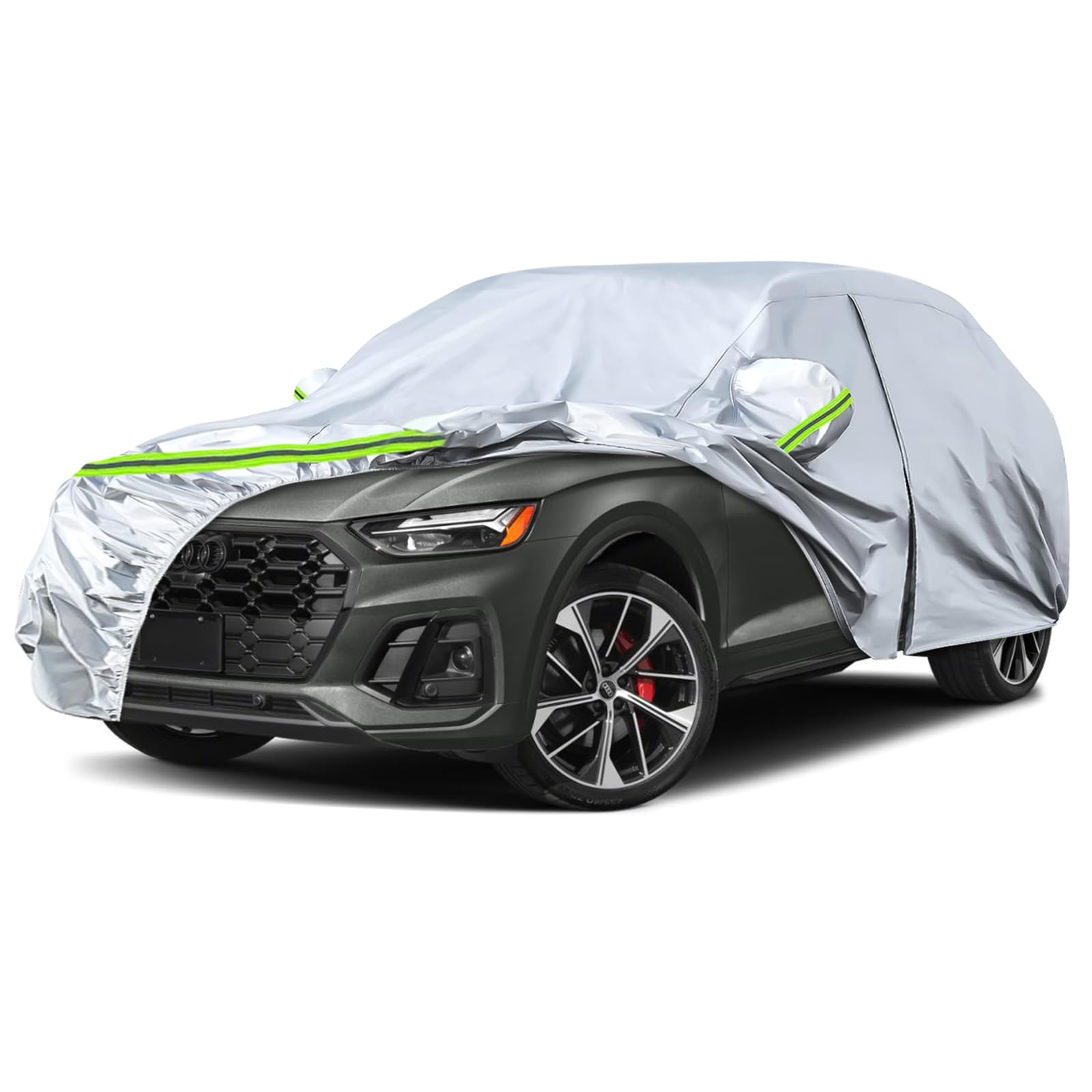Waterproof Car Covers Replace For 2009-2025 Audi Q5/Sq5, 6 Layers Silver All Weather Custom-Fit Car Cover With Zipper Door & Win