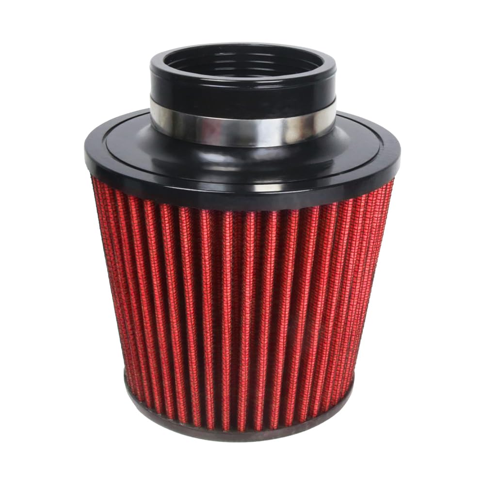 Kyostar 3 Inch 76mm Cold Air Intake Filter Cone Universal Carbon Fiber Replacement High Flow Dry Air Filter Red