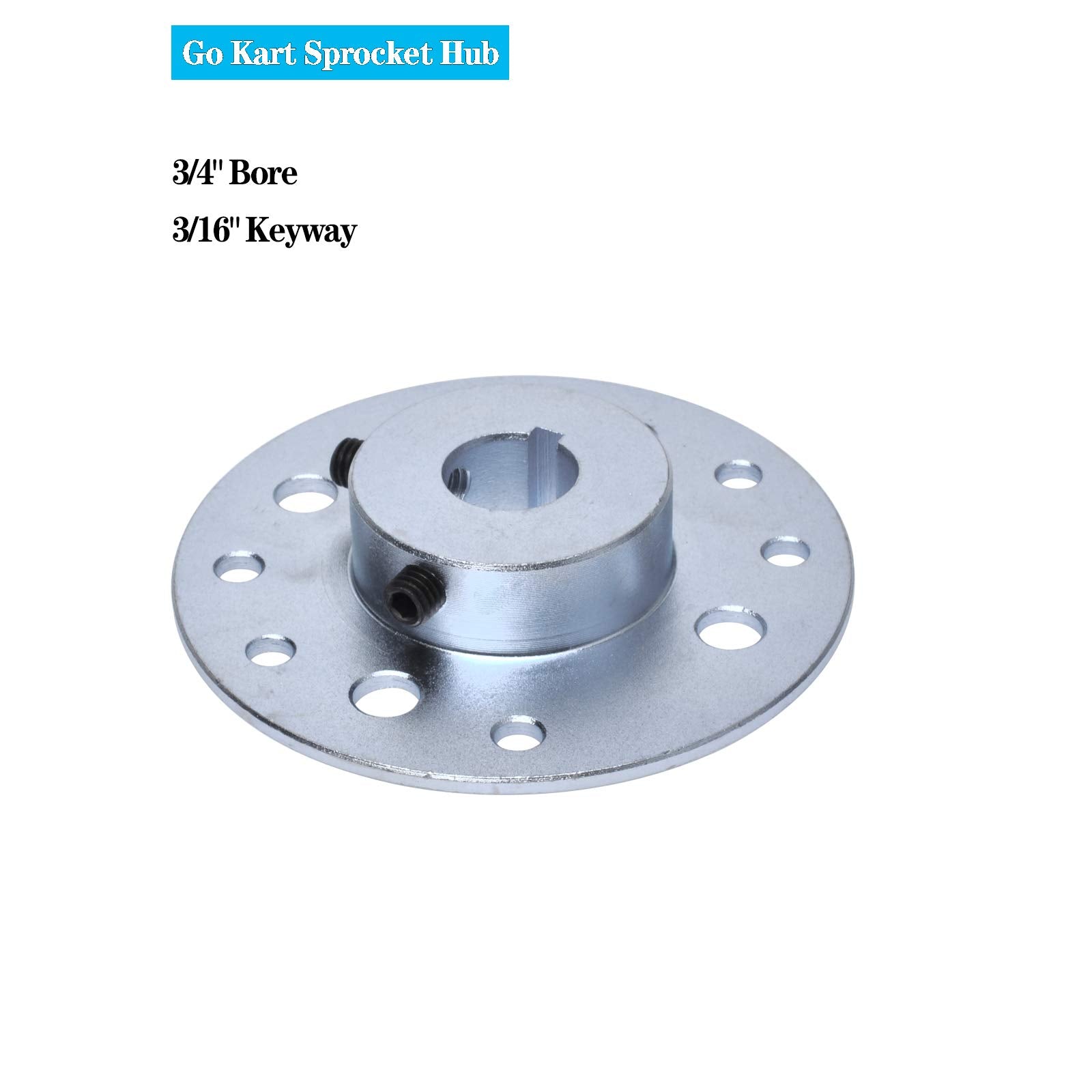 Gekufa Go Kart Sprocket Hub With 3/4' Bore & 3/16' Keyway Fit For Go-Karts And Mini Bikes, Sprocket And Drum Mounting Hub (Hardware Included)