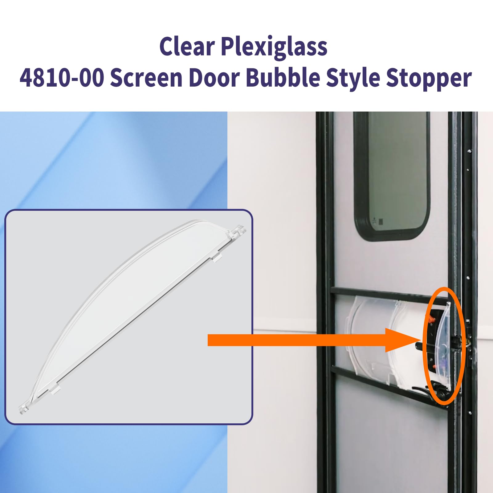 Clear Plexiglass 4810-00 Screen Door Bubble Style Stopper Complete Replacement Kit, Compatible With Dexter Right Hand Screen Doo