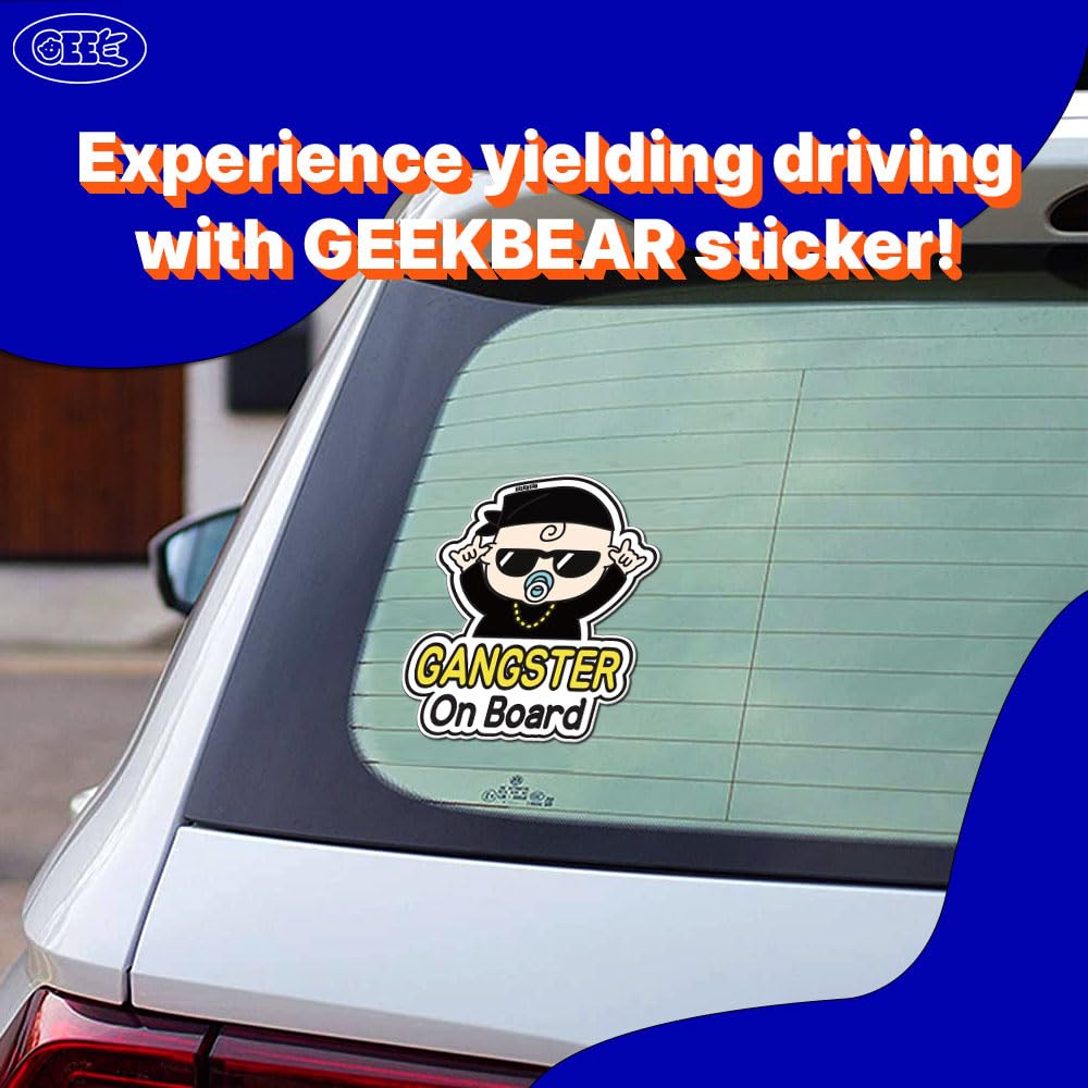 GEEKBEAR Baby on Board Car Sticker - Character Design, Reflective, Weather-Resistant (27. Hiphop Baby)