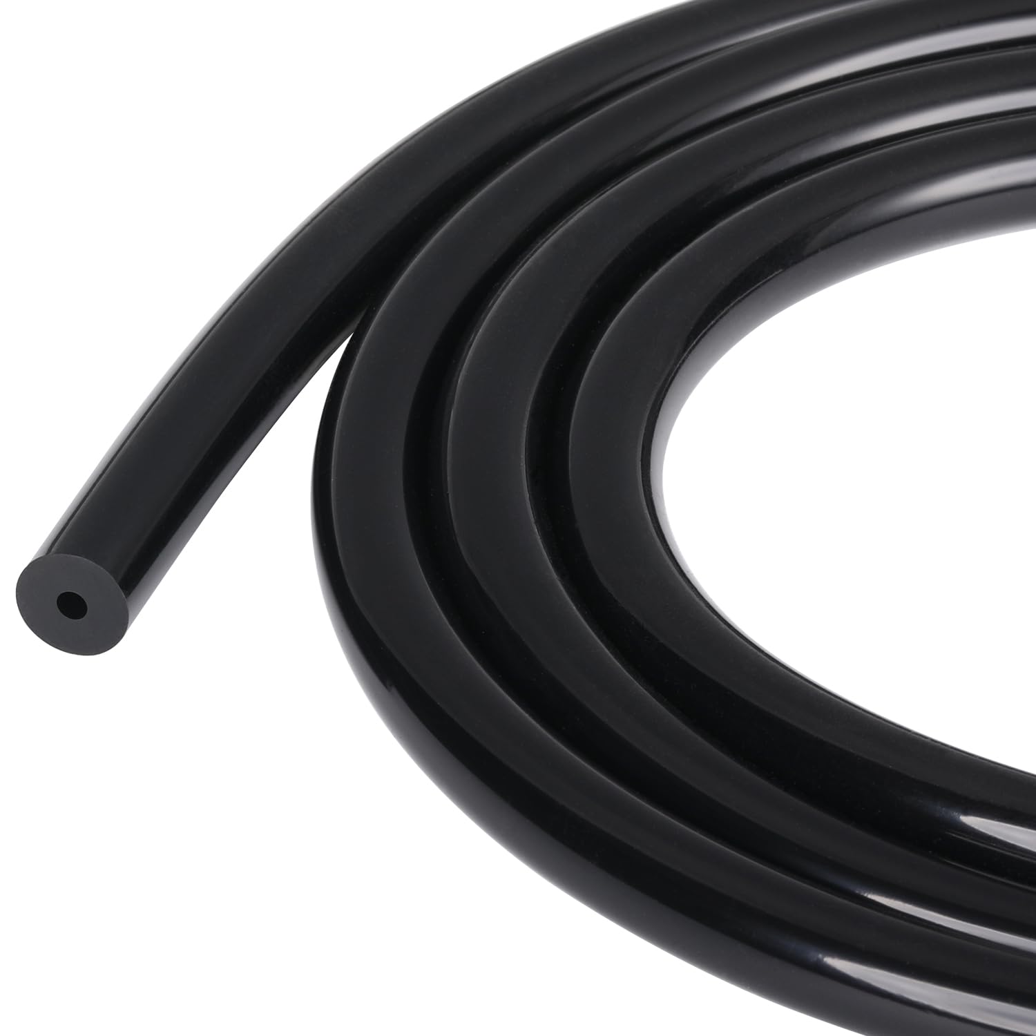Podavelle 1/12'' 2mm ID Silicone Vacuum Hose Line Tubing 20FT Black 130 PSI Maximum Pressure