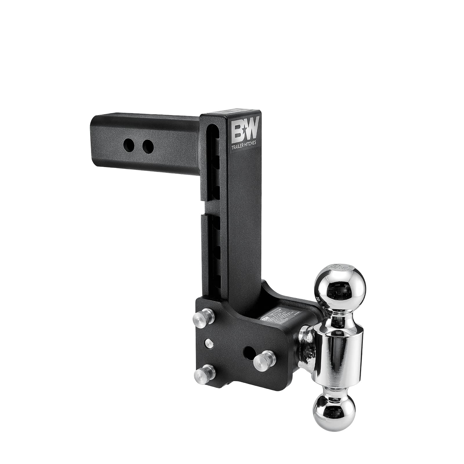 B&W Trailer Hitches Tow & Stow Adjustable Trailer Hitch Ball Mount - Fits 2.5 Receiver, Dual Ball (2 x 2-5/16), 8.5 Drop, 18,000
