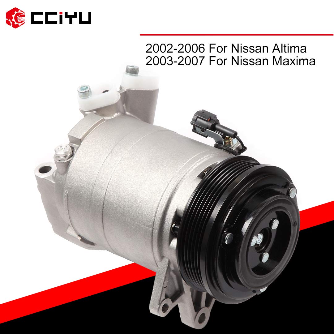 CCIYU A/C Compressor with Clutch A/C Air Compressor for Car 2002-2006 for Nissan Altima 3.5L,2004-2008 for Nissan Maxima 3.5L Ai