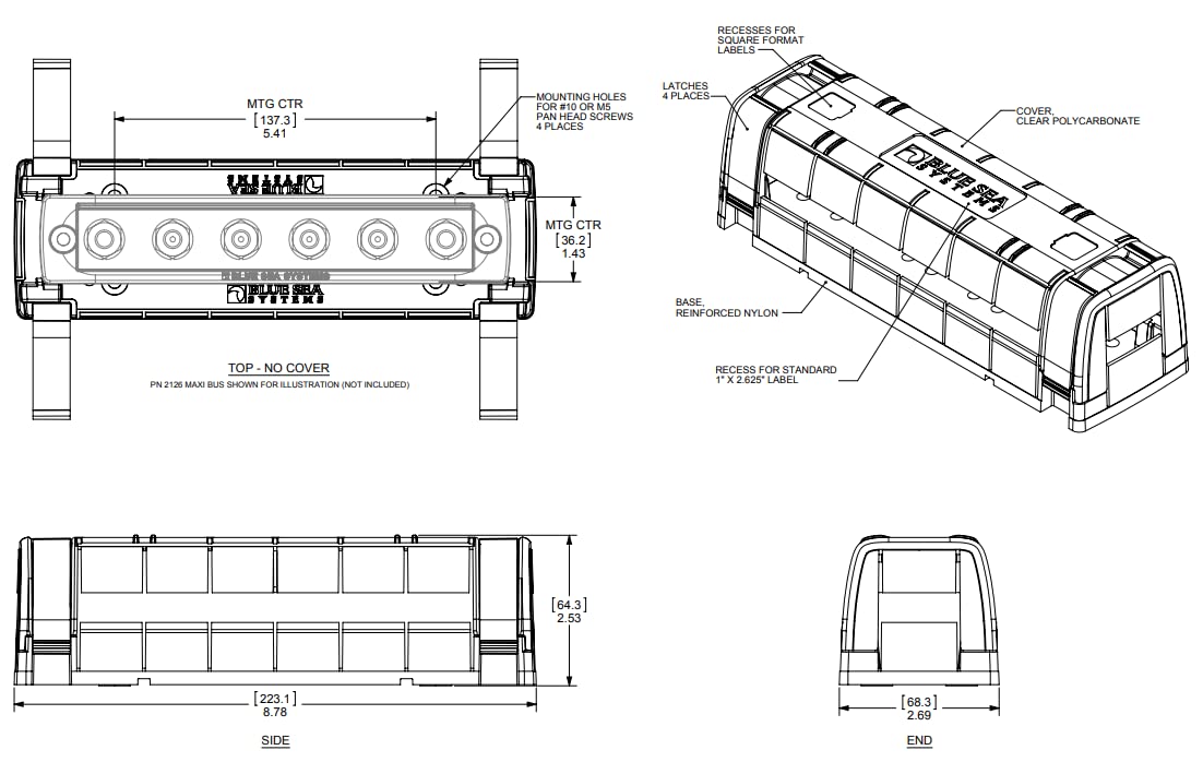 Blue Sea Systems 2718 Cover for MAXIBUS 2105/2126