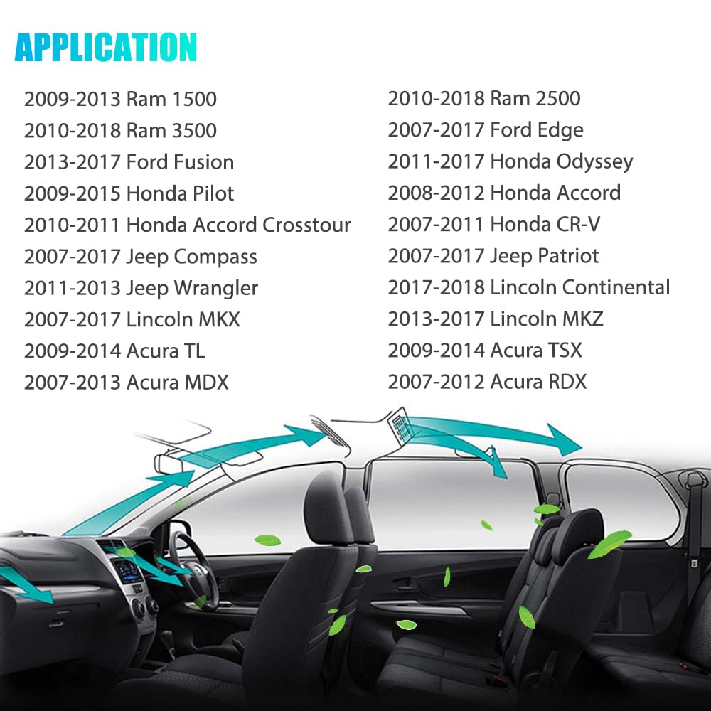 AC Heater Blower Motor Replacement Compatible with Acura MDX RDX TL TSX, Honda Odyssey Pilot Accord R-V, Ram 1500 2500 3500, For