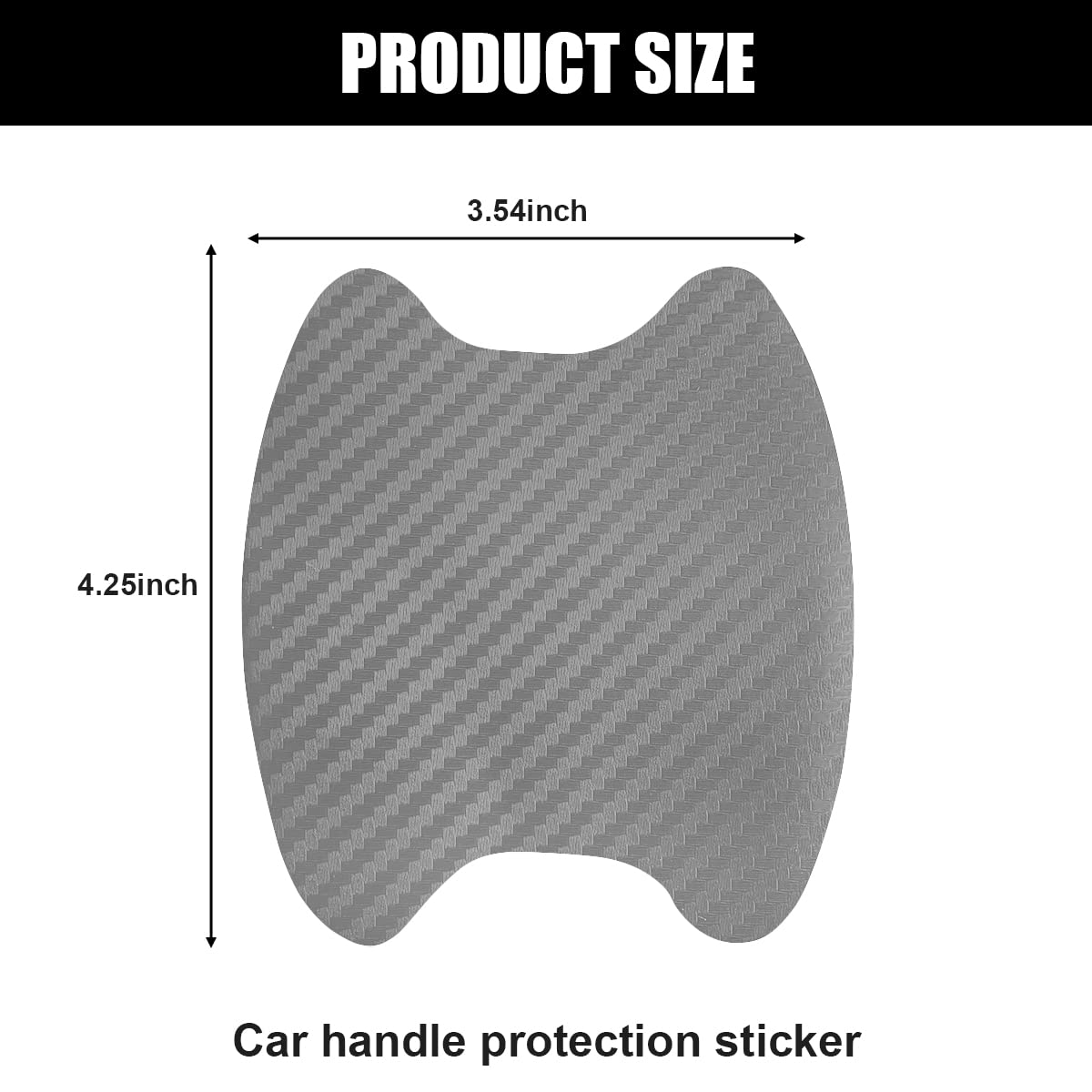 4PCS Car Door Handle Cup Stickers, Carbon Fiber Scratch Auto Door Protective Film, Non-Marking Car Door Bowl Protector Universal
