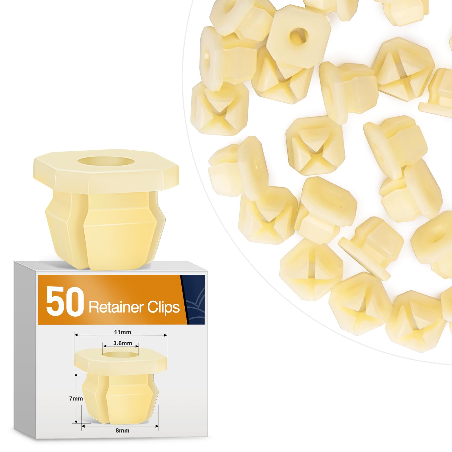 Gooacc 50 Pcs Grill Screw Nuts #8 Screw Size Front End & Instrument Panel Nut For Gm 3893980 Chrysler Chevy 1967-On