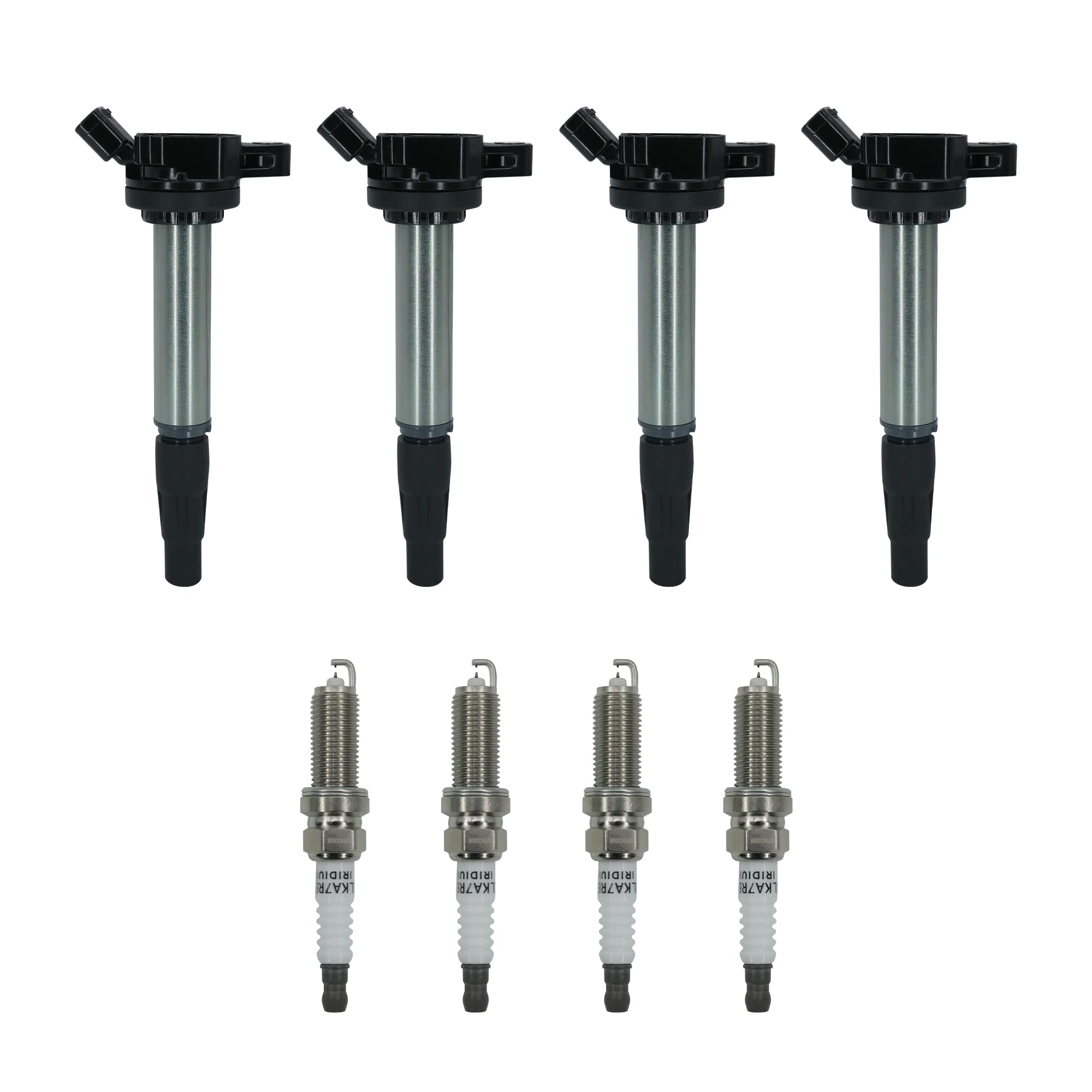 Marsram Ignition Coil Pack UF596 & Double Iridium Spark Plug 4912 for 2009 2010 2011 Toyota Corolla Matrix Prius 2012 2013 2014 