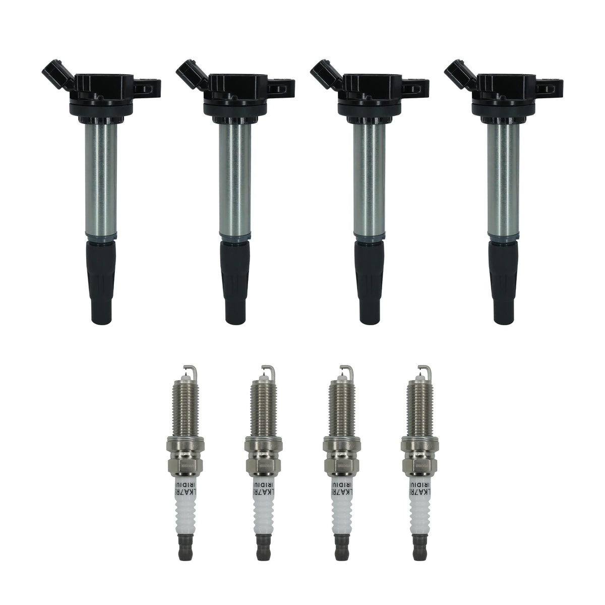 Marsram Ignition Coil Pack UF596 & Double Iridium Spark Plug 4912 for 2009 2010 2011 Toyota Corolla Matrix Prius 2012 2013 2014 