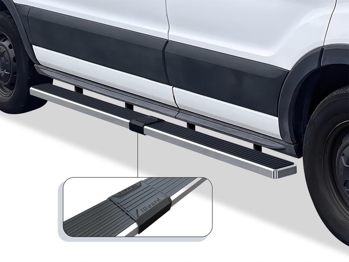APS (Polished Silver 6 inches 304 Stainless Steel Running Boards Nerf Bars Side Steps Compatible with Ford Transit 2015-2025 Ful