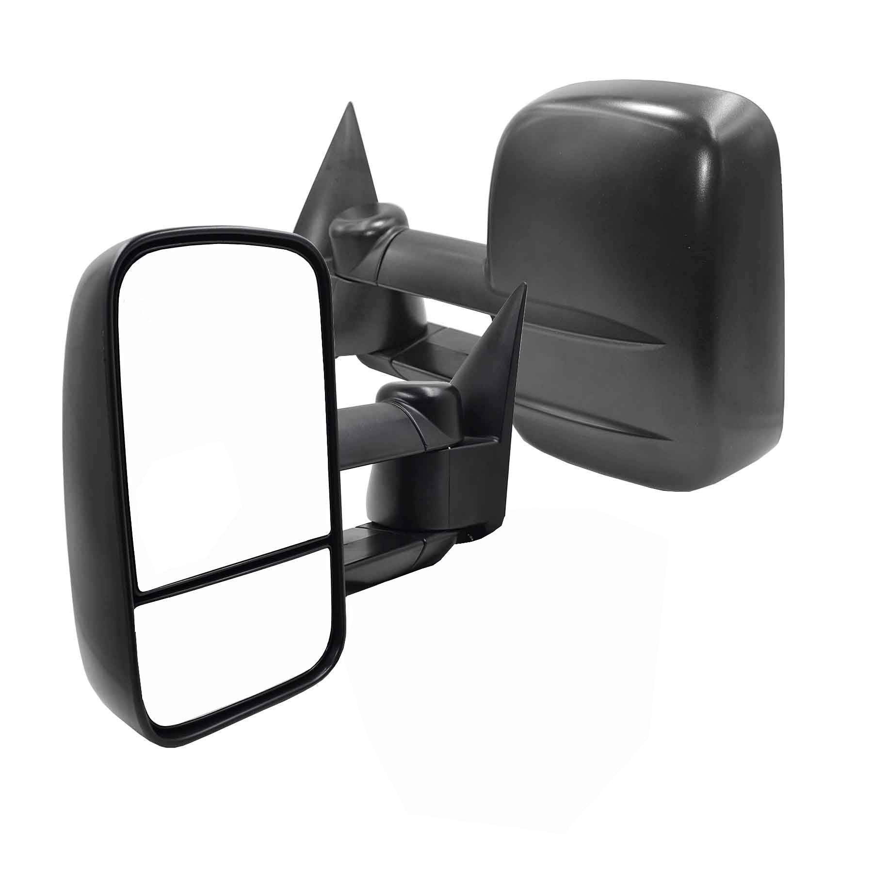AERDM New Pair Towing Mirrors Manual Operated Textured Black Telescoping Trailer Side Mirrors Fit chevygMccadillac Silverado Sie