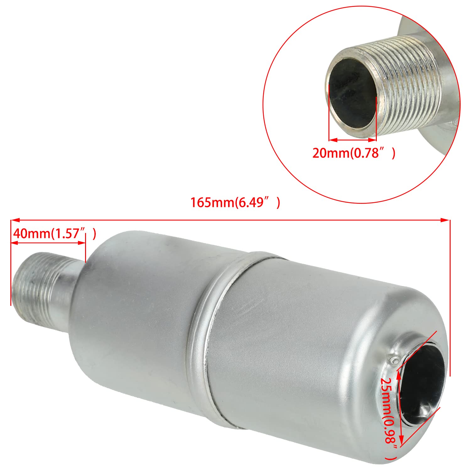 YOXUFA 420cc Exhaust Pipe Header Muffler with Heat Shield Tape for Predator 301cc 8hp GX240 270 390 Mini Bike Go Kart Golf Cart