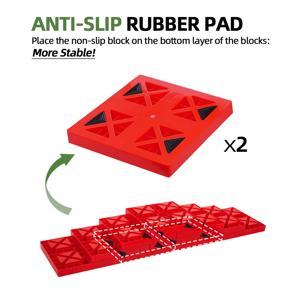 Garfatolrv Rv Leveling Blocks, Heavy Duty Camper Leveling Blocks And Interlocking Design, Camper Levelers 10 Pack With Packing B