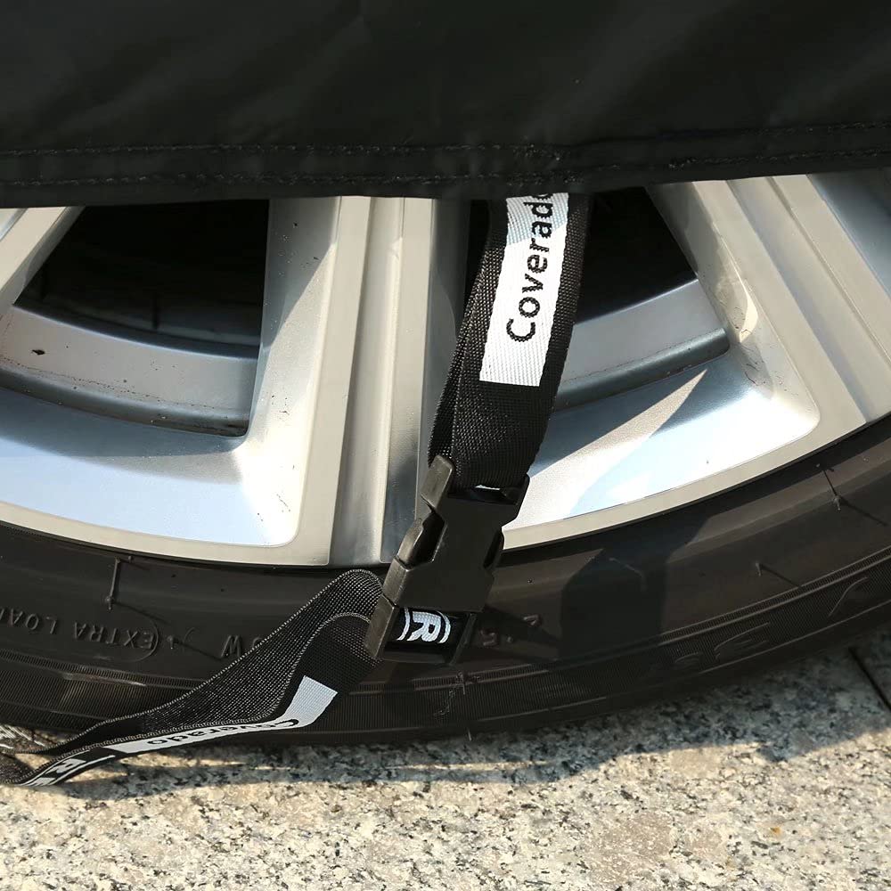 Car Cover Waterproof All Weather, Coverado Soft Cotton Backing Full Exterior Covers With Zipper Door Snow Wind Sun Uv Hail Prote