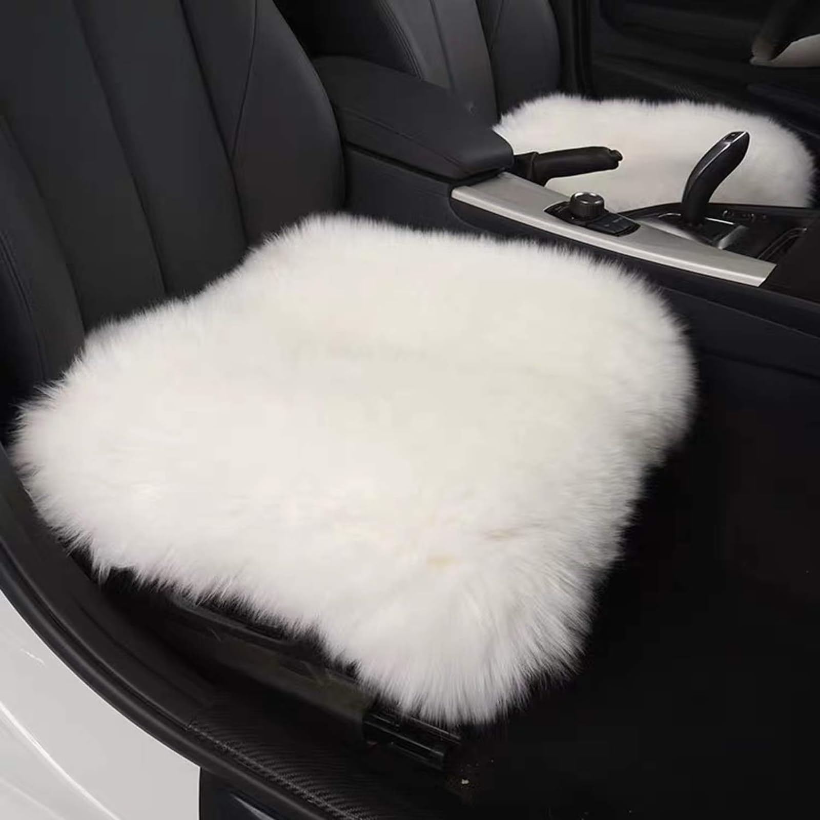 Gracefur Anti-Slip Sheepskin Seat Cushion Seat Covers for Cars, SUV, Truck, Natural Long Wool Front Seat Pad, Comfort Bottom Sea