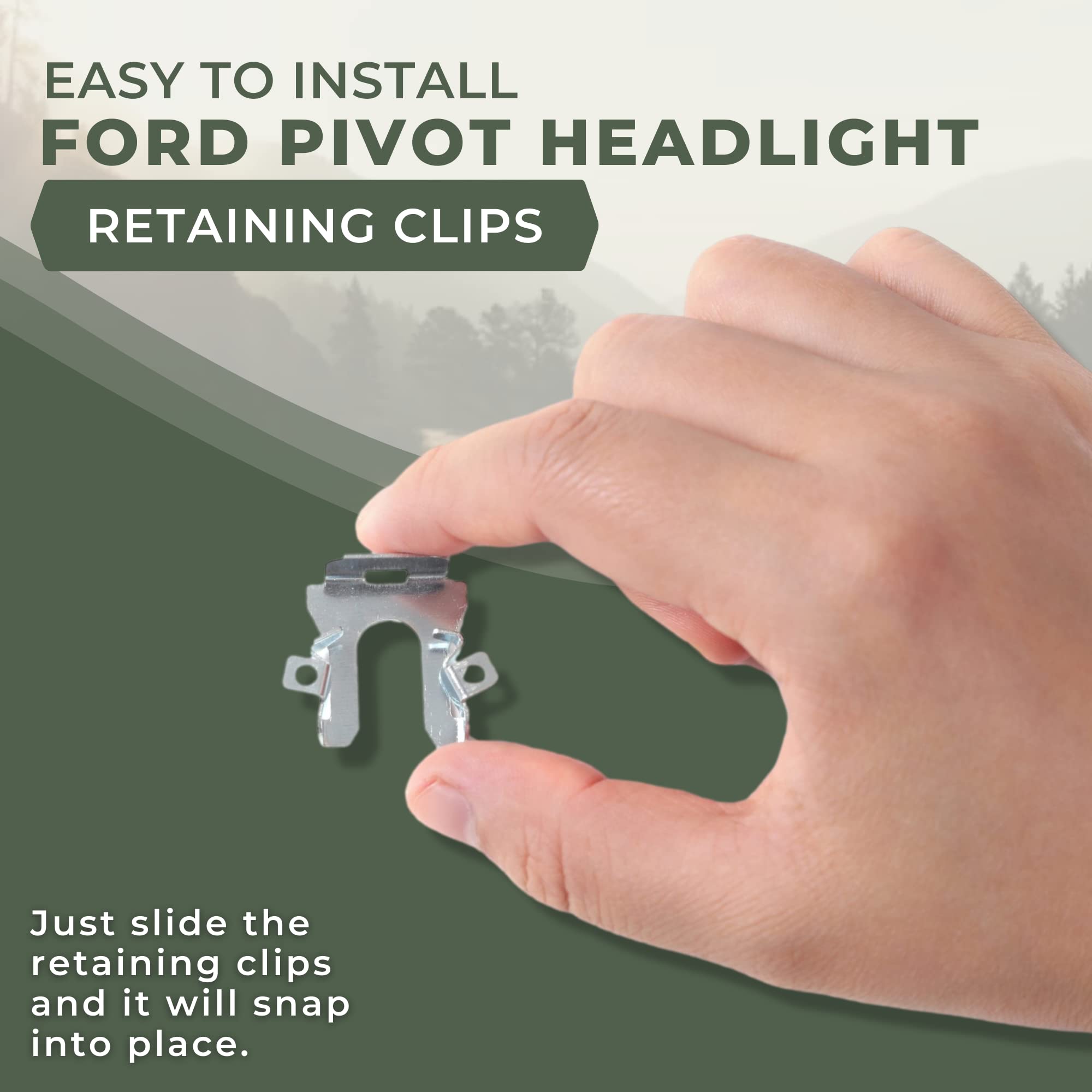 Tongass (6-Pack) Exact Replacement Pivot Headlight Retaining Clips Compatible With Ford F-150 F-250 F-350 Bronco 1992-1996 Lincoln Mercury Models Headlight Retainer Pin Made Of Automotive-Grade Steel