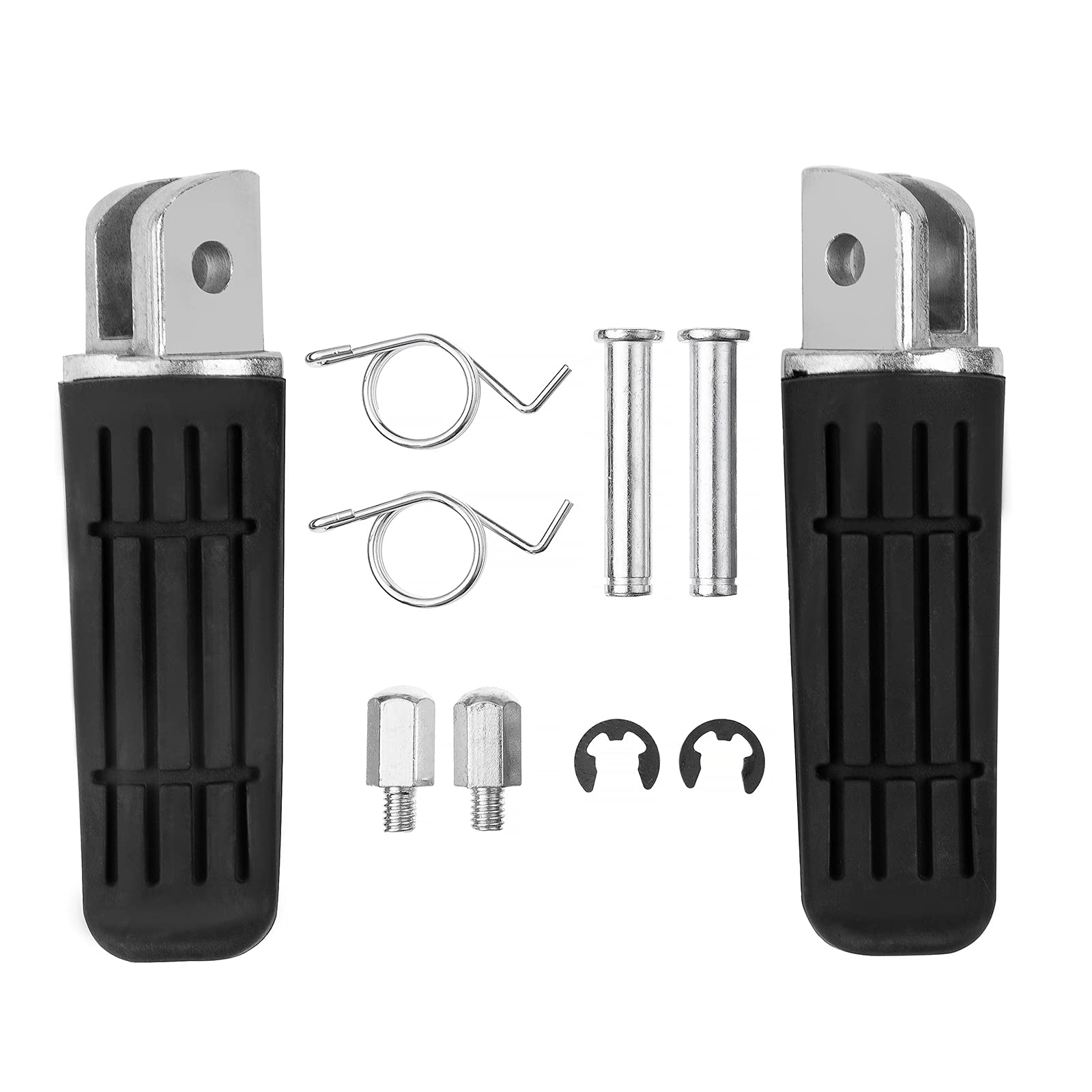 Vpzmt Motorcycle Front Foot Pegs Footrests Fits For Yamaha Yzf1000 R1 Fz1 Fz6R Fz6 Fjr1300 Fz400 Xjr1200 Xjr1300 Xjr400 Xj6 Tdm (Front Pegs - Black)