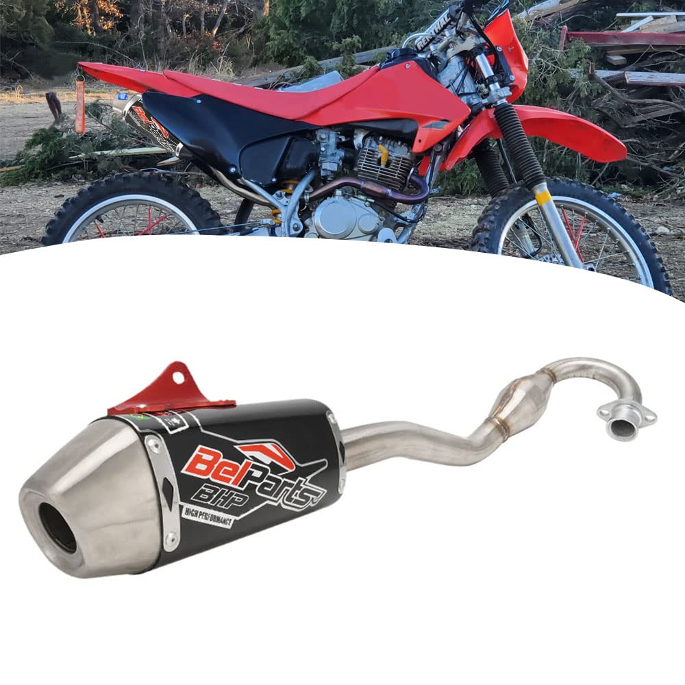 Jfg Racing Dirt Bike Exhaust,Slip On Exhaust Muffler Pipe Full Kit For Crf230F 2003-2017-Black