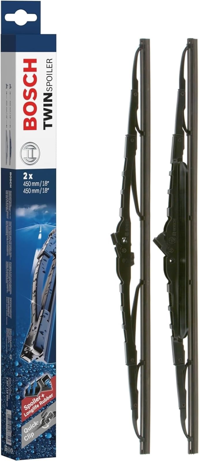 Bosch 3397118506 Twin Spoiler Original Equipment Replacement Wiper Blade - 18'/18' (Set Of 2)