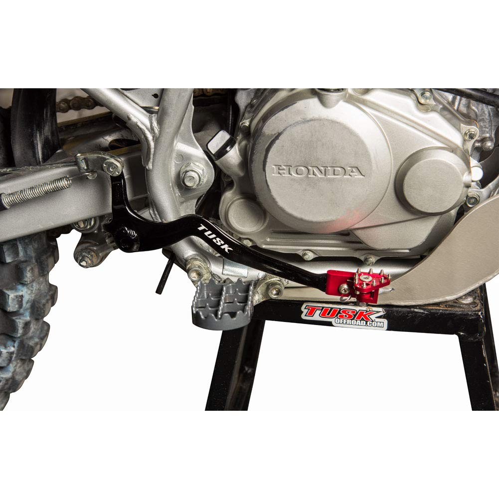 Tusk Aluminum Brake Pedal Red Tip - Fits: Honda Crf150F 2006-2009,2012-2016