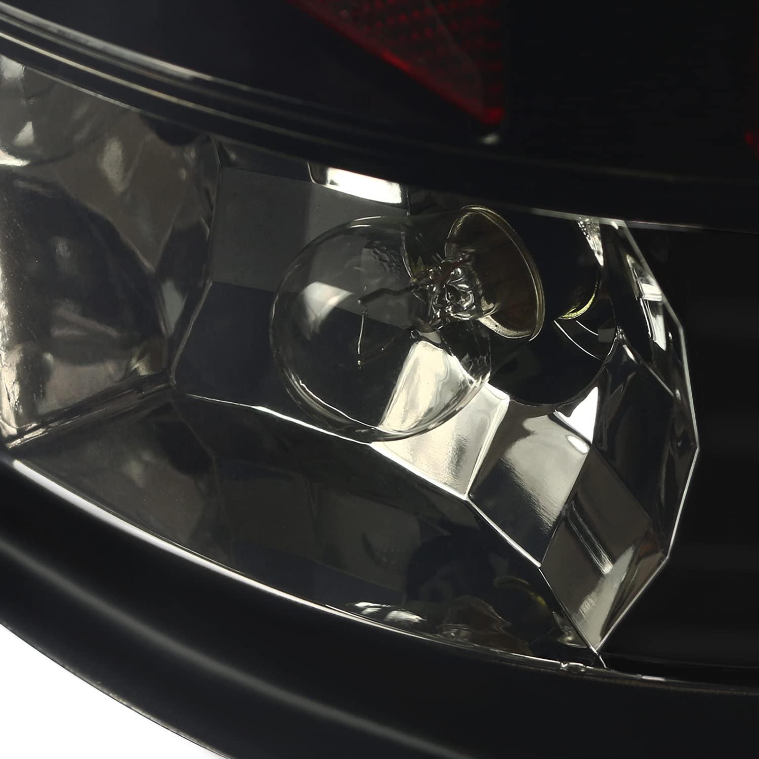 SPEC-D TUNING Glossy Black Housing Smoke Lens LED Tail Lights Compatible with 2007-2008 Dodge Ram 1500, 2007-2009 Dodge Ram 2500/3500 Left + Right Pair Assembly