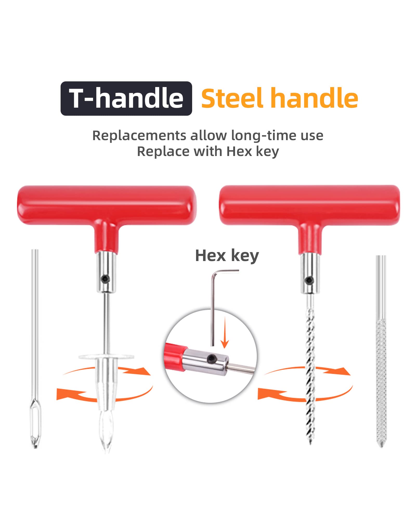 Orcish 98Pcs Tire Repair Kit, Professional Heavy Duty Tire Plug Kit, Tire Patch Kit For Fix A Flat, Tubeless Tire Puncture Chang