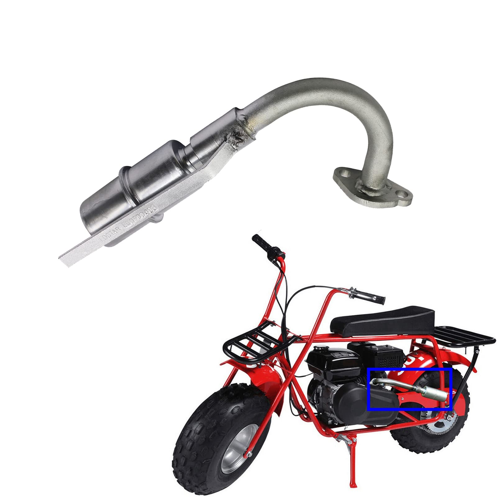 MGWILL Exhaust with Muffler for Predator 212cc GX160 GX200 Go Kart & Mini Bikes - Durable Go Kart Exhaust System