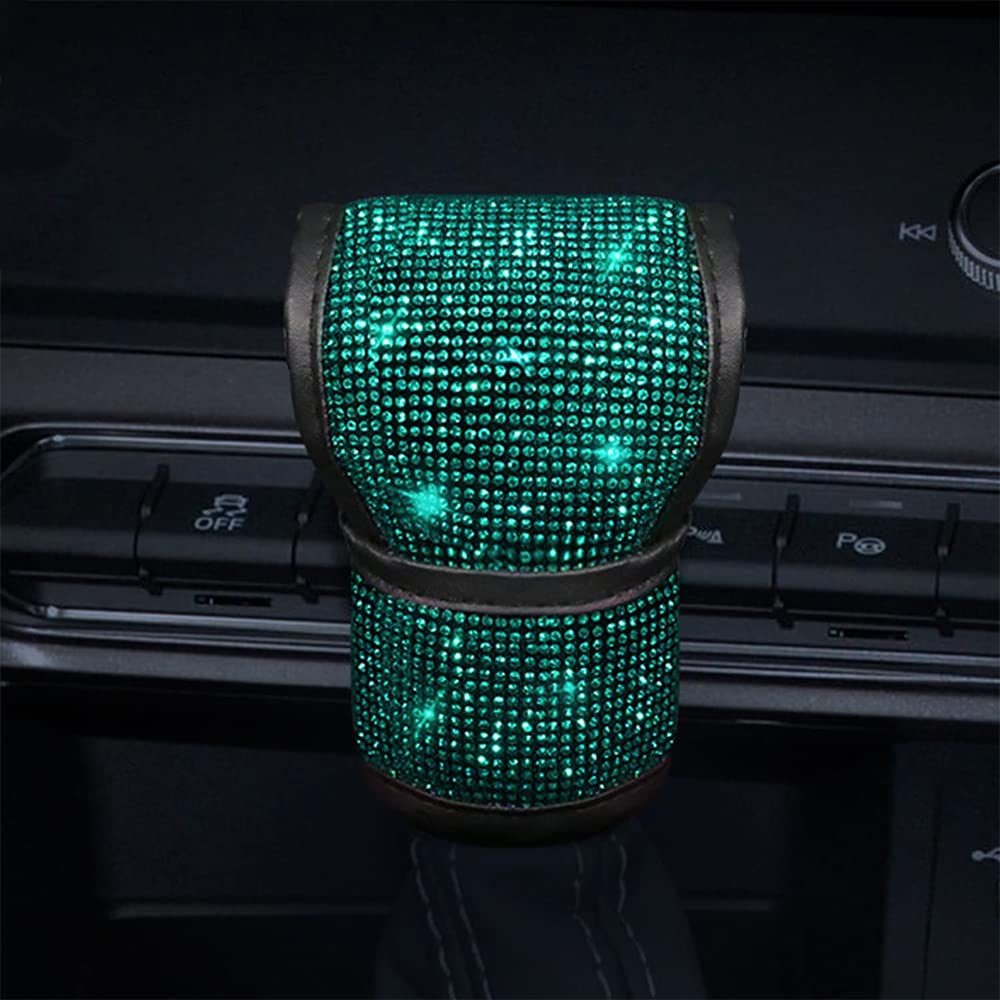 Vargtr Bling Auto Gear Shift Knob Cover With Crystal Glitter Rhinestones, Car Knob Gear Stick Protector, Universal Vehicle Decor
