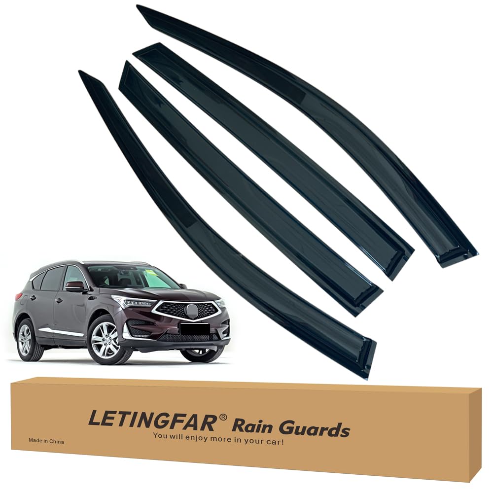 LETINGFAR Window Visors Rain Guards for Acura RDX 2019 2020 2021 2022 2023 2024 Accessories, Wind Deflectors Vent Shades for Acu