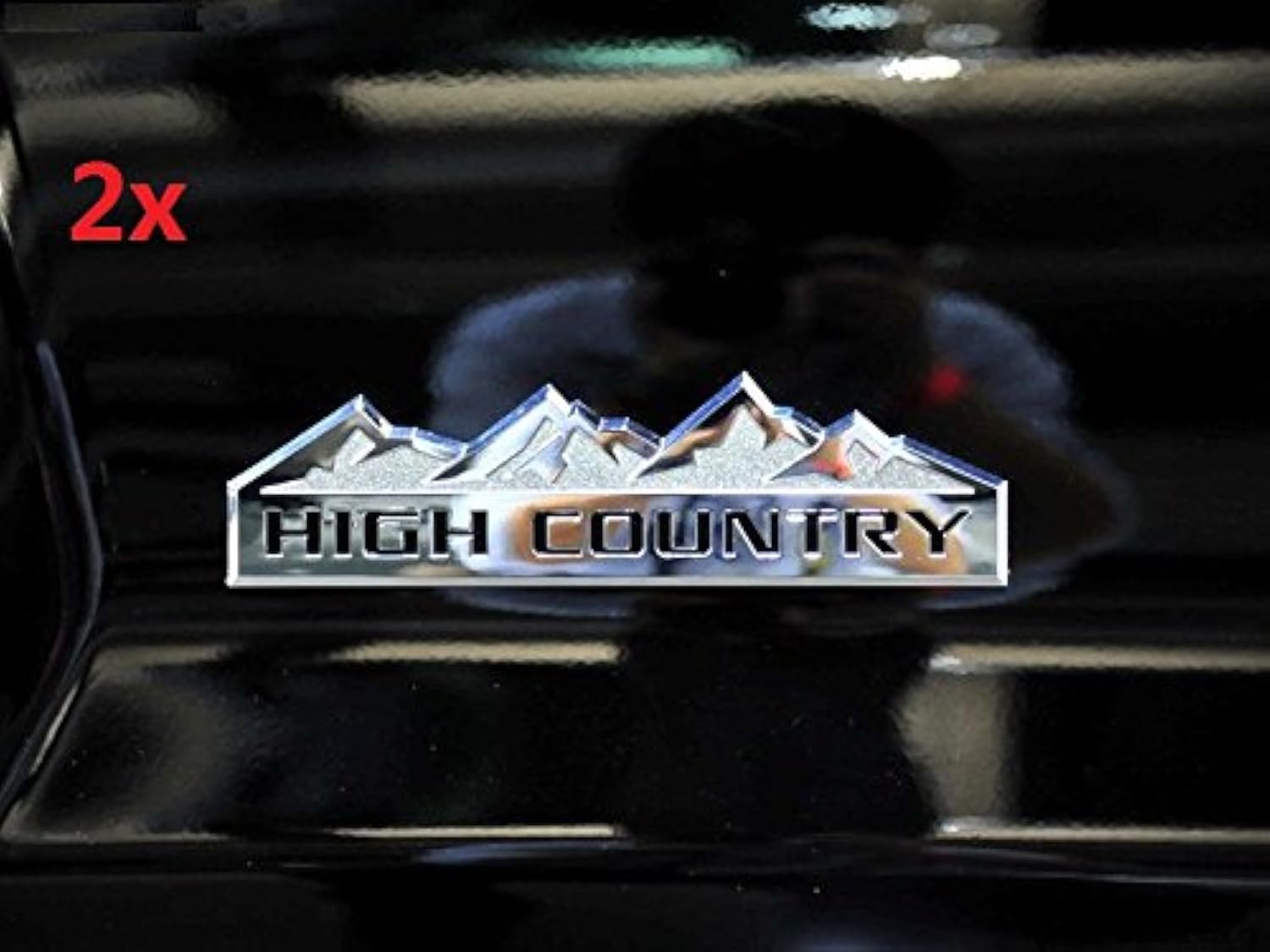 Yoaoo 2Pack Chrome High Country Emblem Badges Door Tailgate 3D Nameplate Compatible With Silverado 1500 2500Hd Sierra 3500Hd Oem