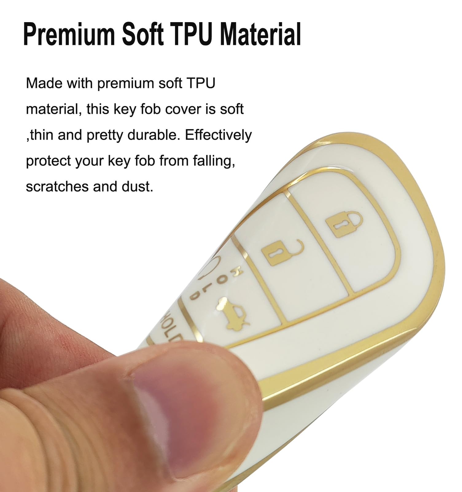 Arruweer Key Fob Cover For Honda Soft Tpu Key Fob Case Holder Protector Compatiable With 2022 2023 Honda Accord Civic Hr-V Cr-V