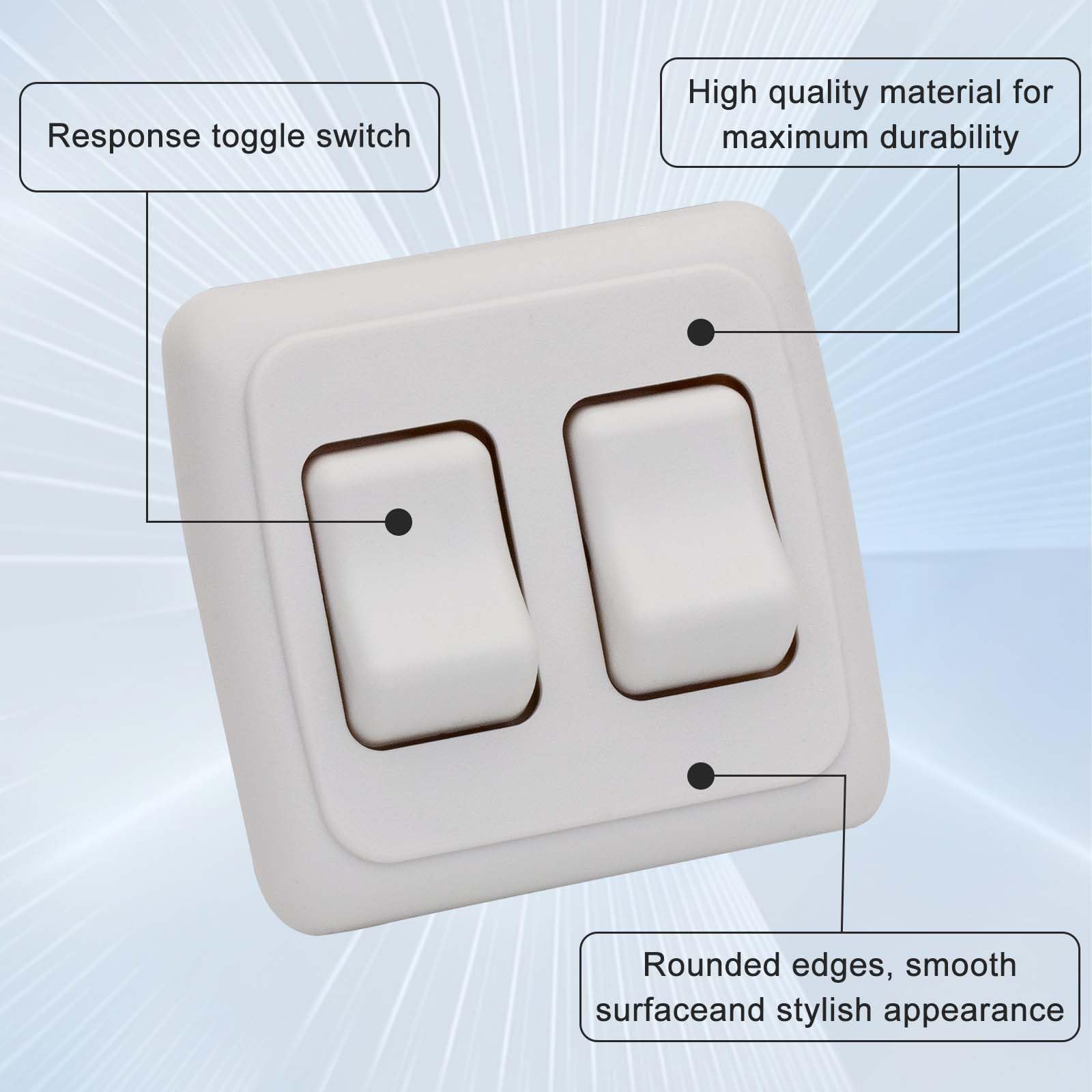 Double Spst On-Off Switch With Bezel, Technology Components 12V Light Switch Rv Switch | Rv Electrical | Toggle Switch For Rv, C