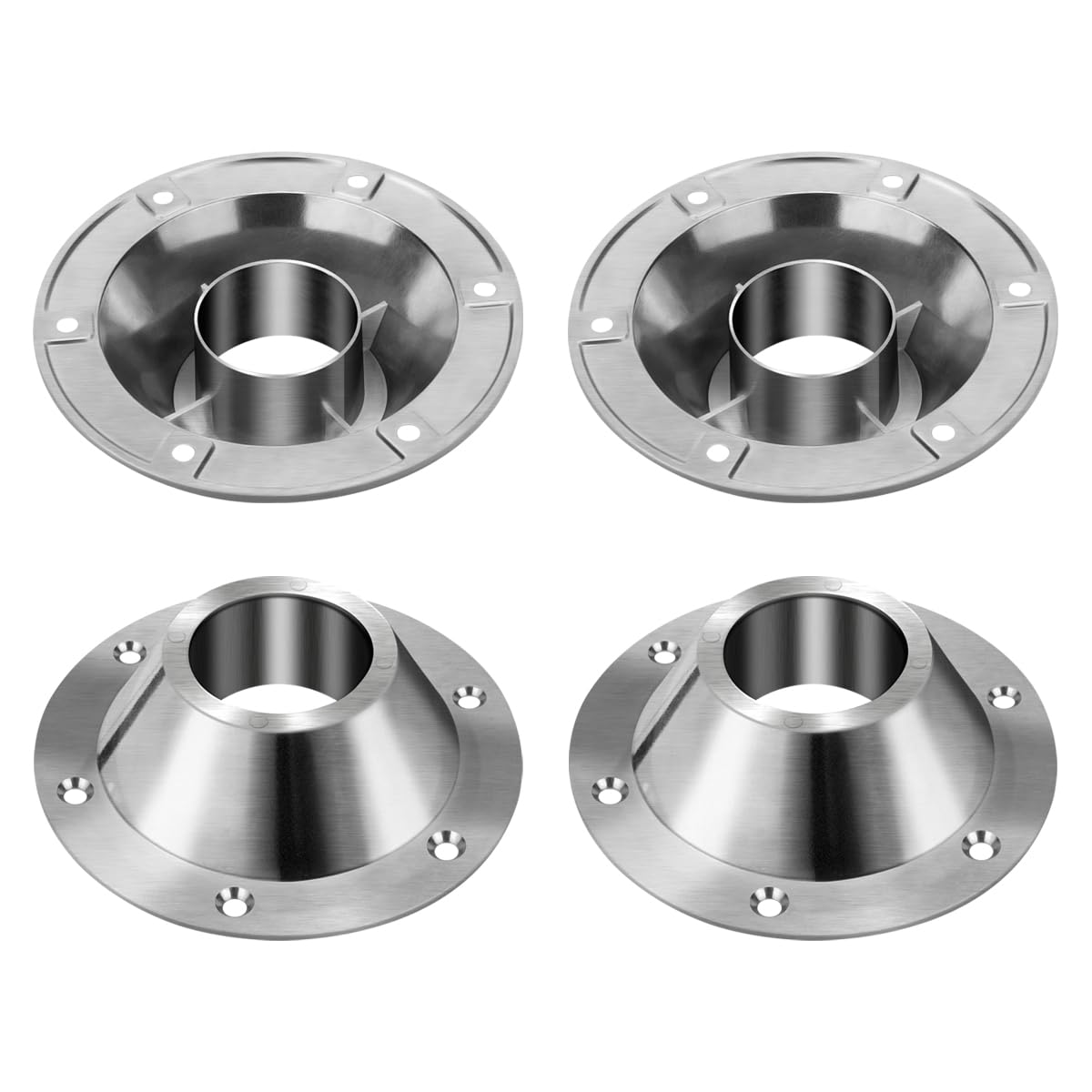 SAQXK 4 Pack Aluminum RV Table Base Mount Heavy Duty Flange for Camper Travel Trailer Boat, Top and Bottom Table Base Replacemen