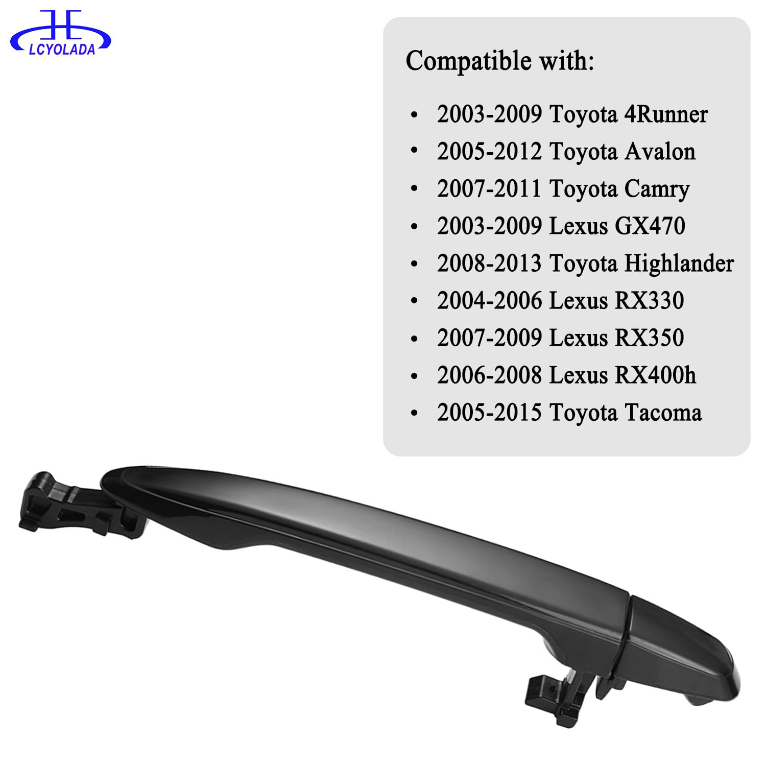 Lcyolada Rear Driver Or Passenger Exterior Outer Door Handle For Toyota Camry 2007-2011,For Toyota 4Runner 2003-2009,For 2005-20