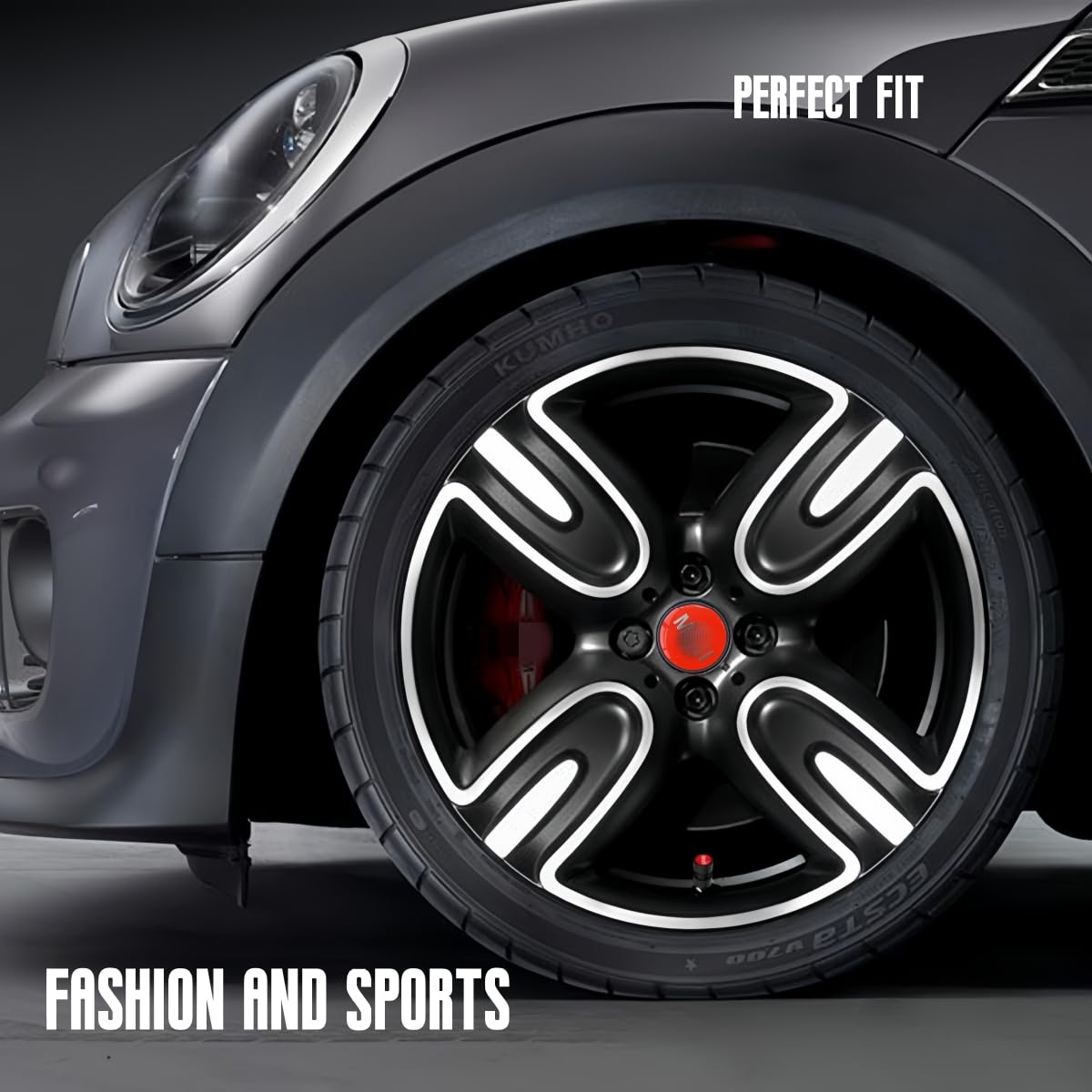 4PCS Car Wheel Center Cap 54mm Red Compatible with Mini Cooper Clubman Countryman Paceman Wheel Center Covers