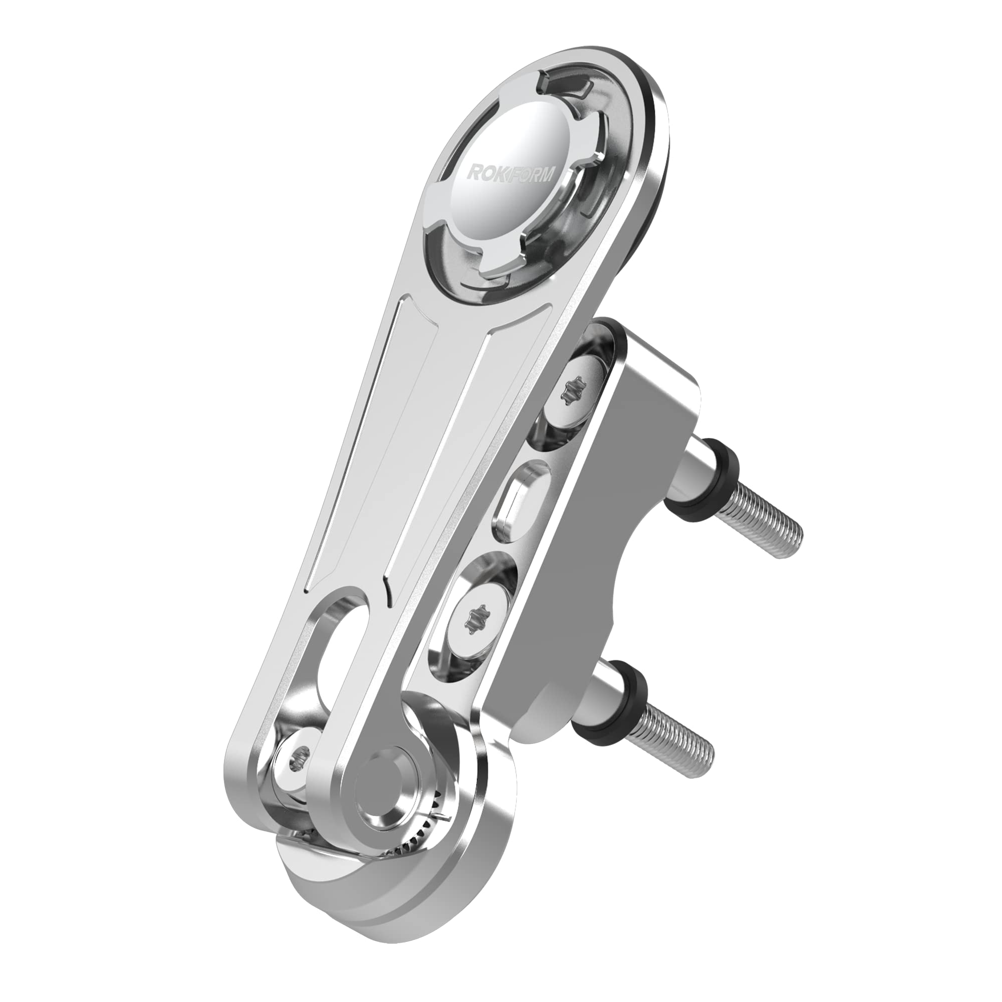 Rokform - Motorcycle Cell Phone Perch Mount, Clutch Perch Phone Mount Fits Most Harleys, Secures Phone Via Quad Tab Twist Lock 