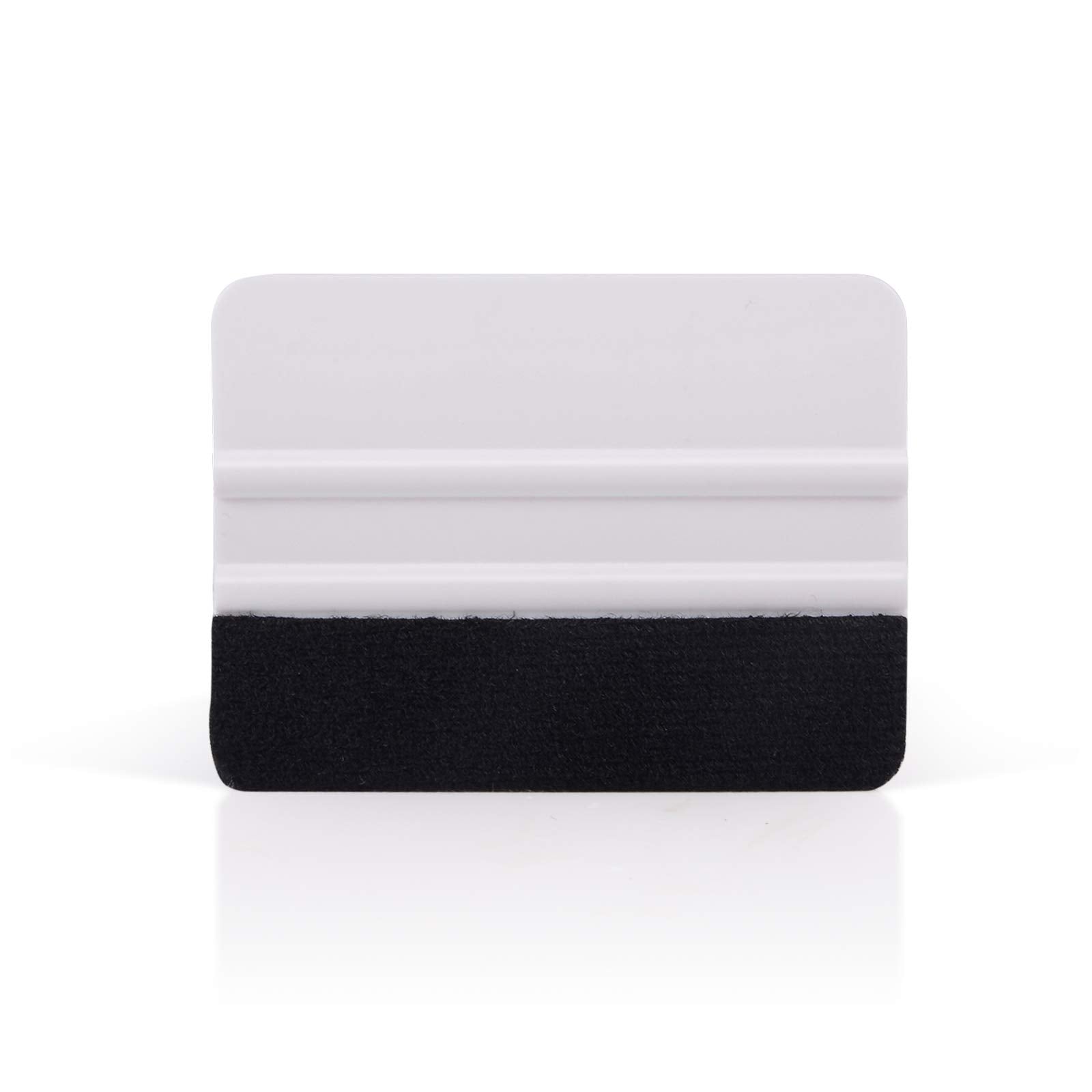 Ehdis 10Pcs Vinyl Squeegee Felt Edge Squeegee 4 Inch Car Vinyl Scraper Decal Applicator Window Tint Tool With Black Fabric Felt Edge-White