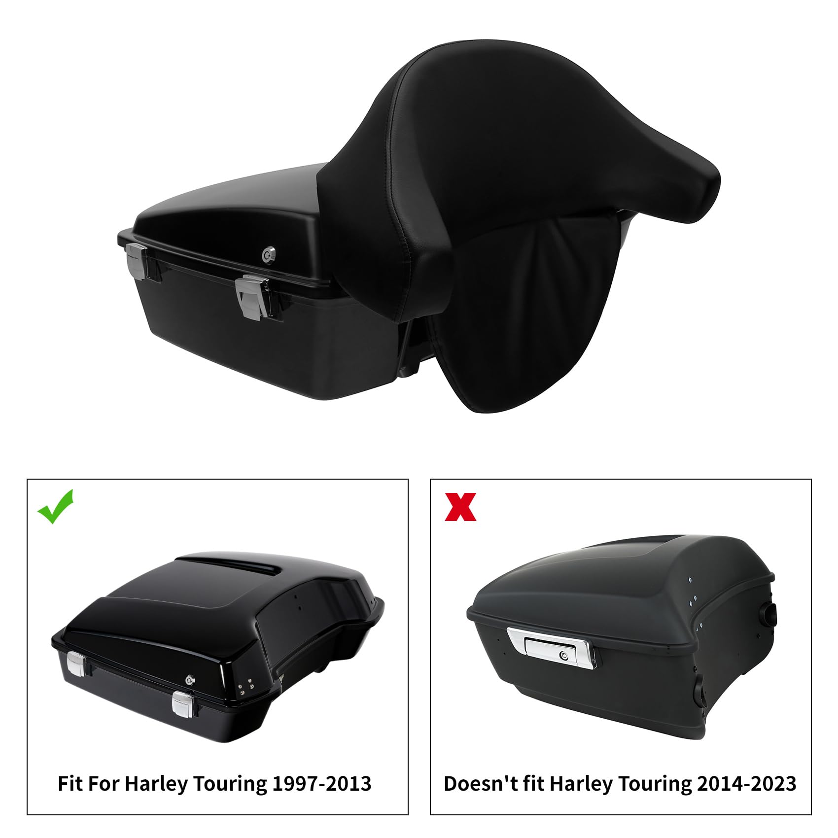 TCMT Chopped King Tour Pack Backrest Pad Fits For Harley Touring Touring Road King Road Glide Street Glide Electra Glide Ultra C