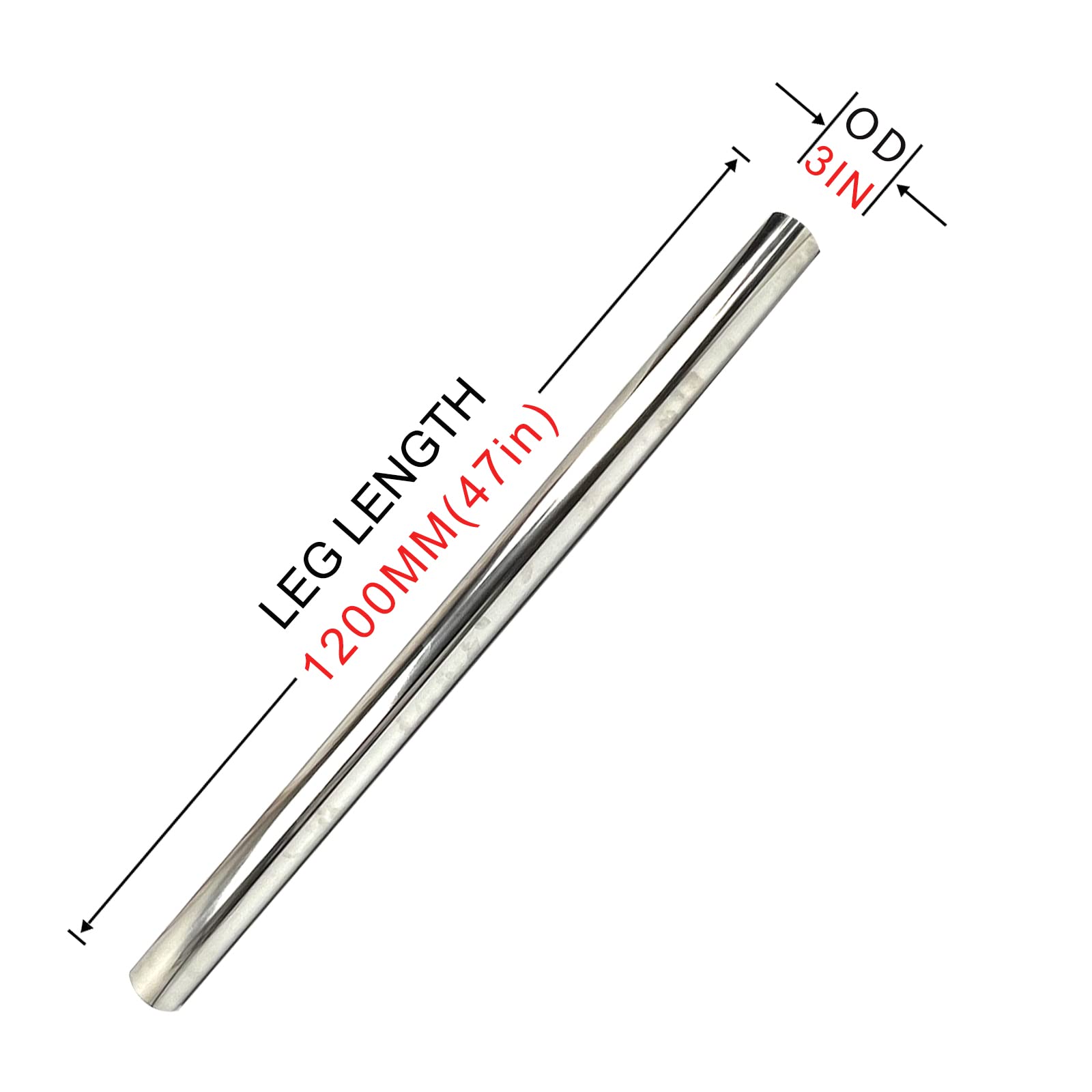 3 Inch Straight Pipe Stainless Steel T304 Tubing Piping 48 Inch Long 3'' Od Tailpipe Diy Pipe,Pack Of 2
