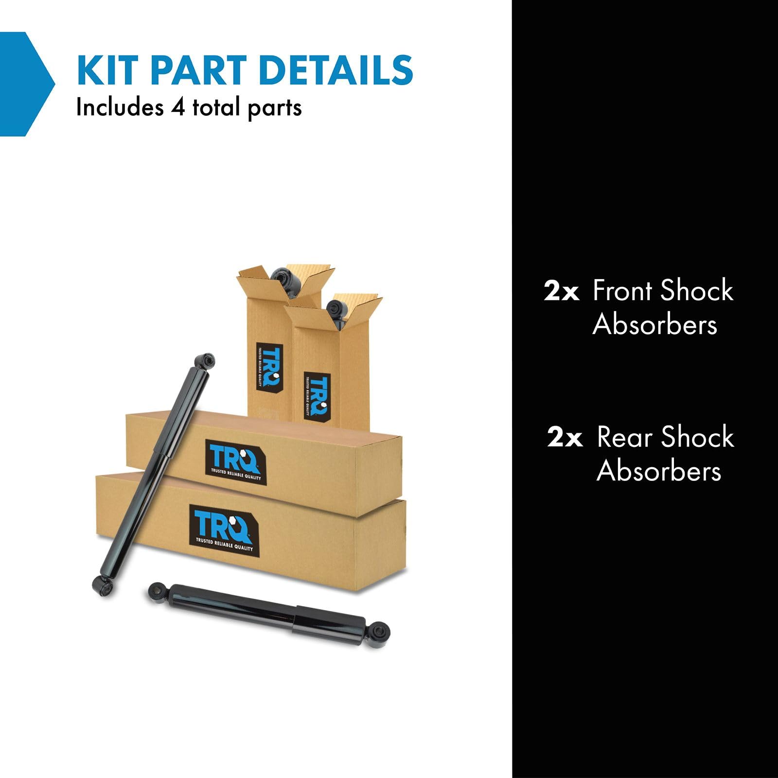 Trq Front And Rear Shock Absorber Set Compatible With 2007-2009 Chrysler Aspen 2004-2009 Dodge Durango